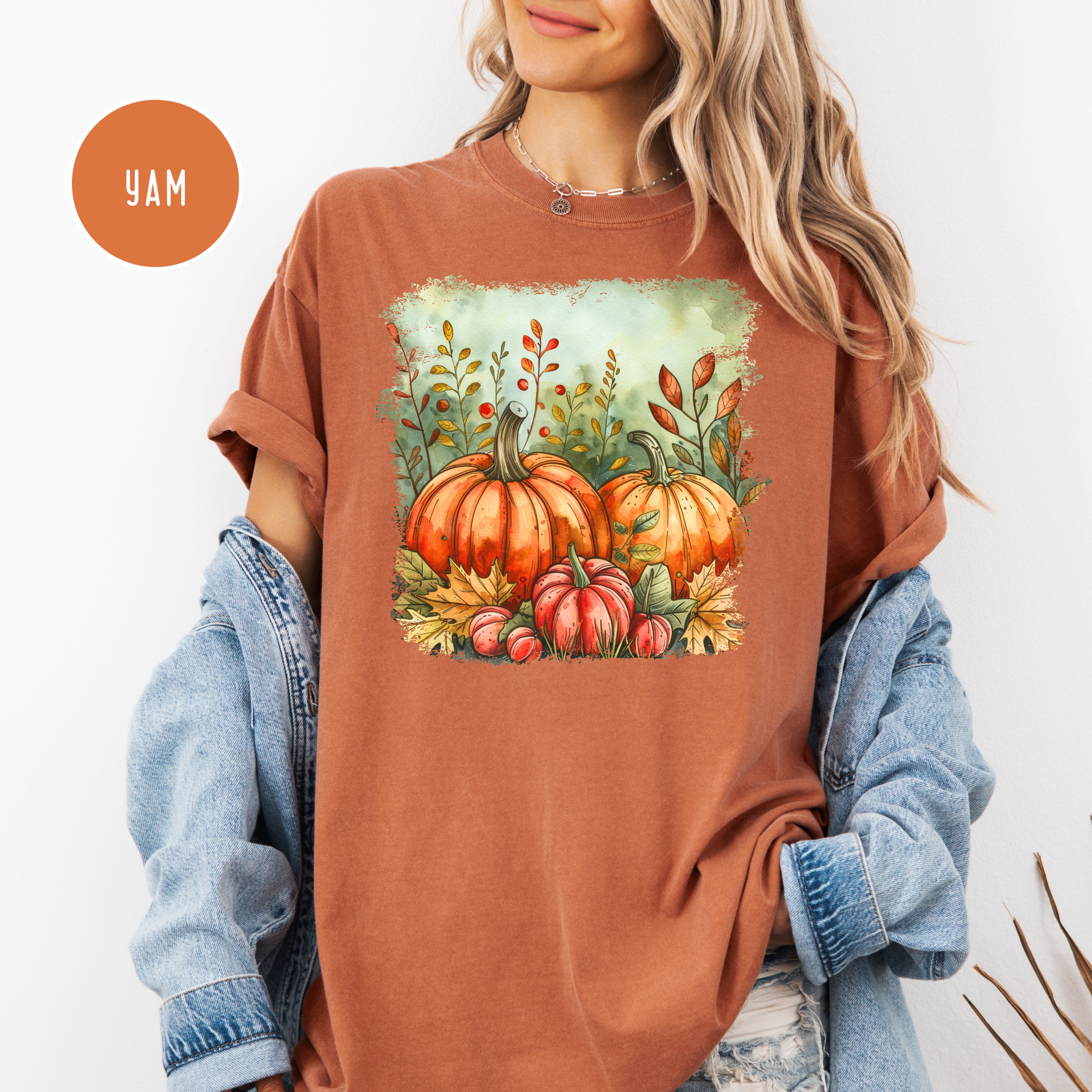 Thanksgiving Season Pumpkins Fall Colors Comfort Colors Tee