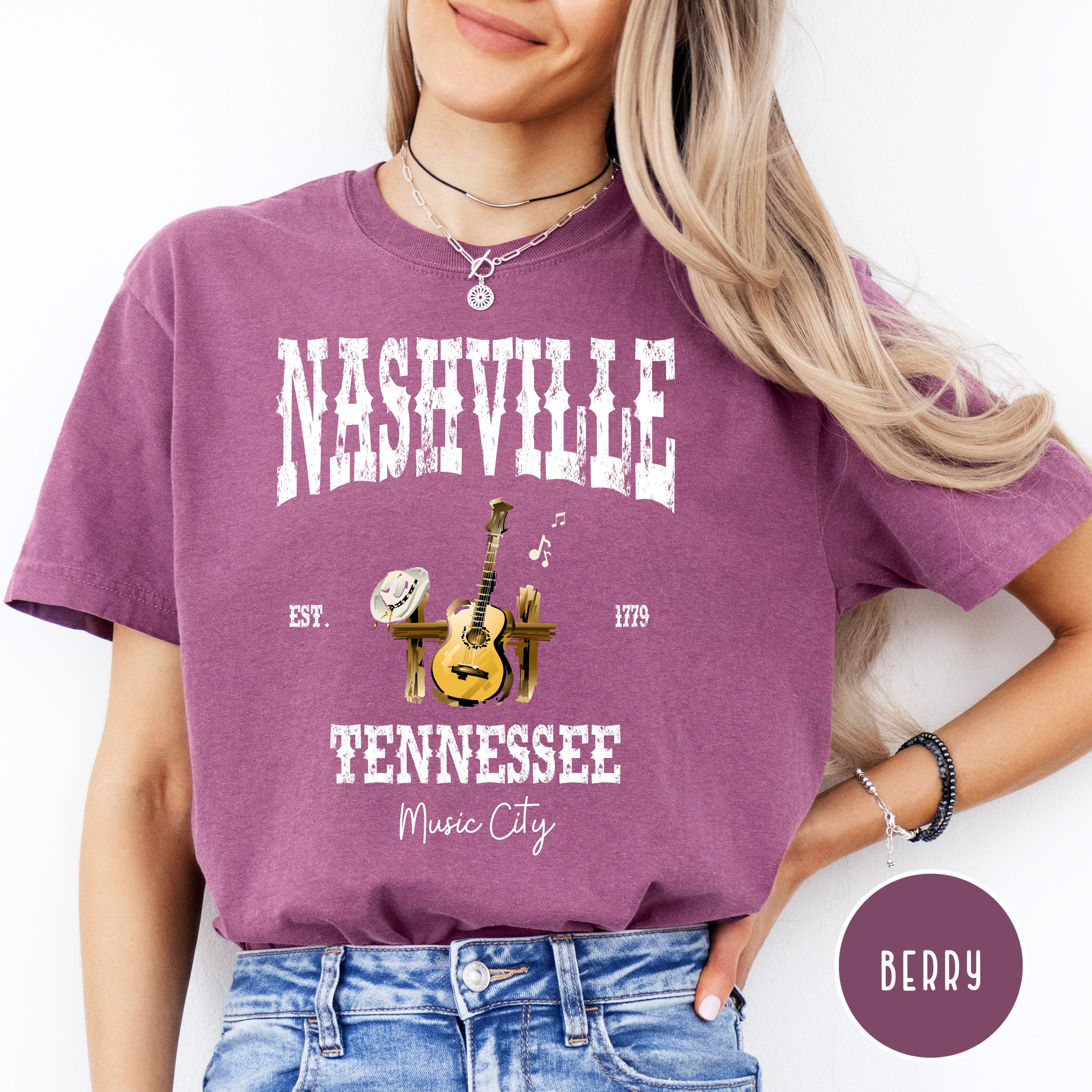 Nashville Tennessee Music City Grunge Style Comfort Colors® Tee