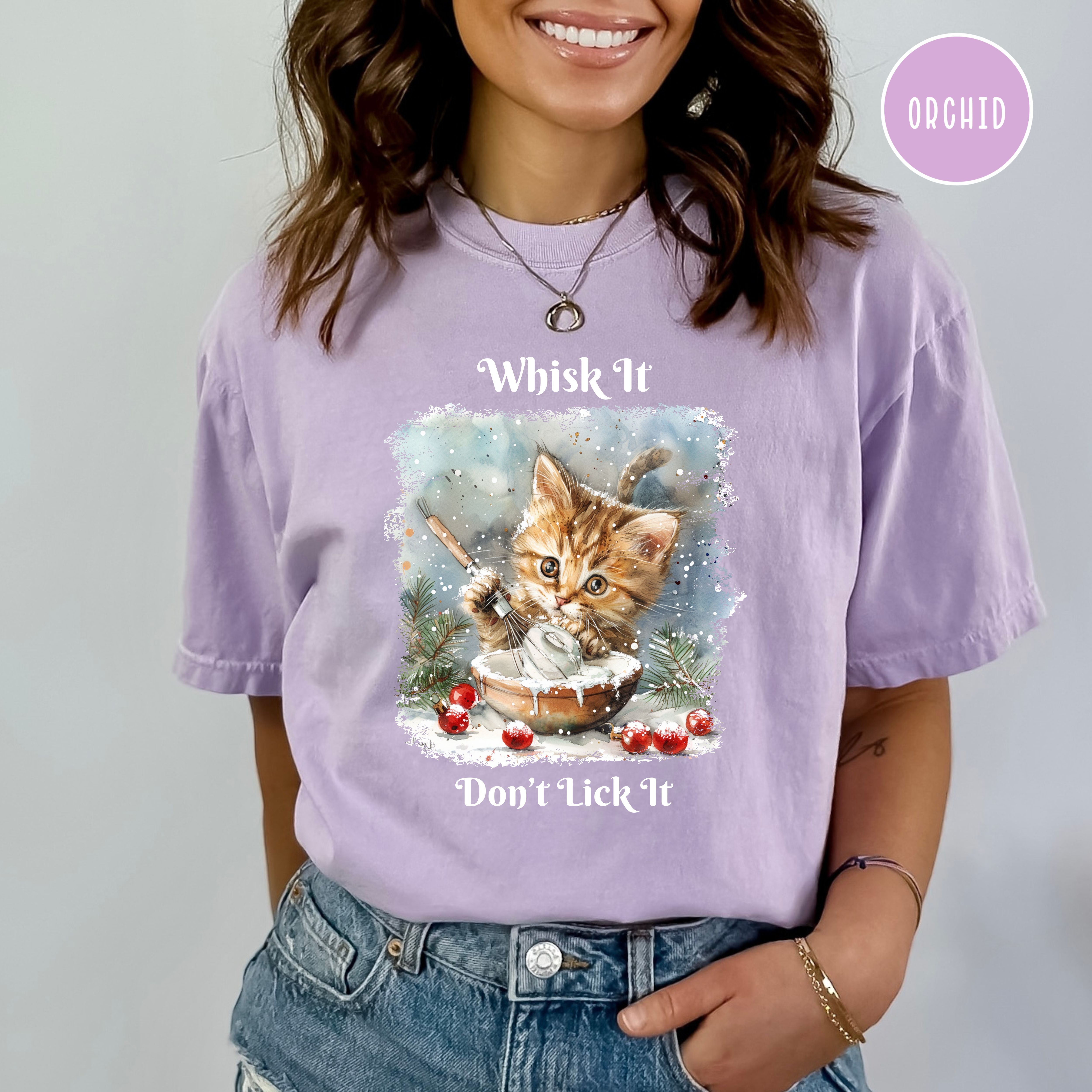 Christmas Season Cat Lover Comfort Colors Tee Shirt