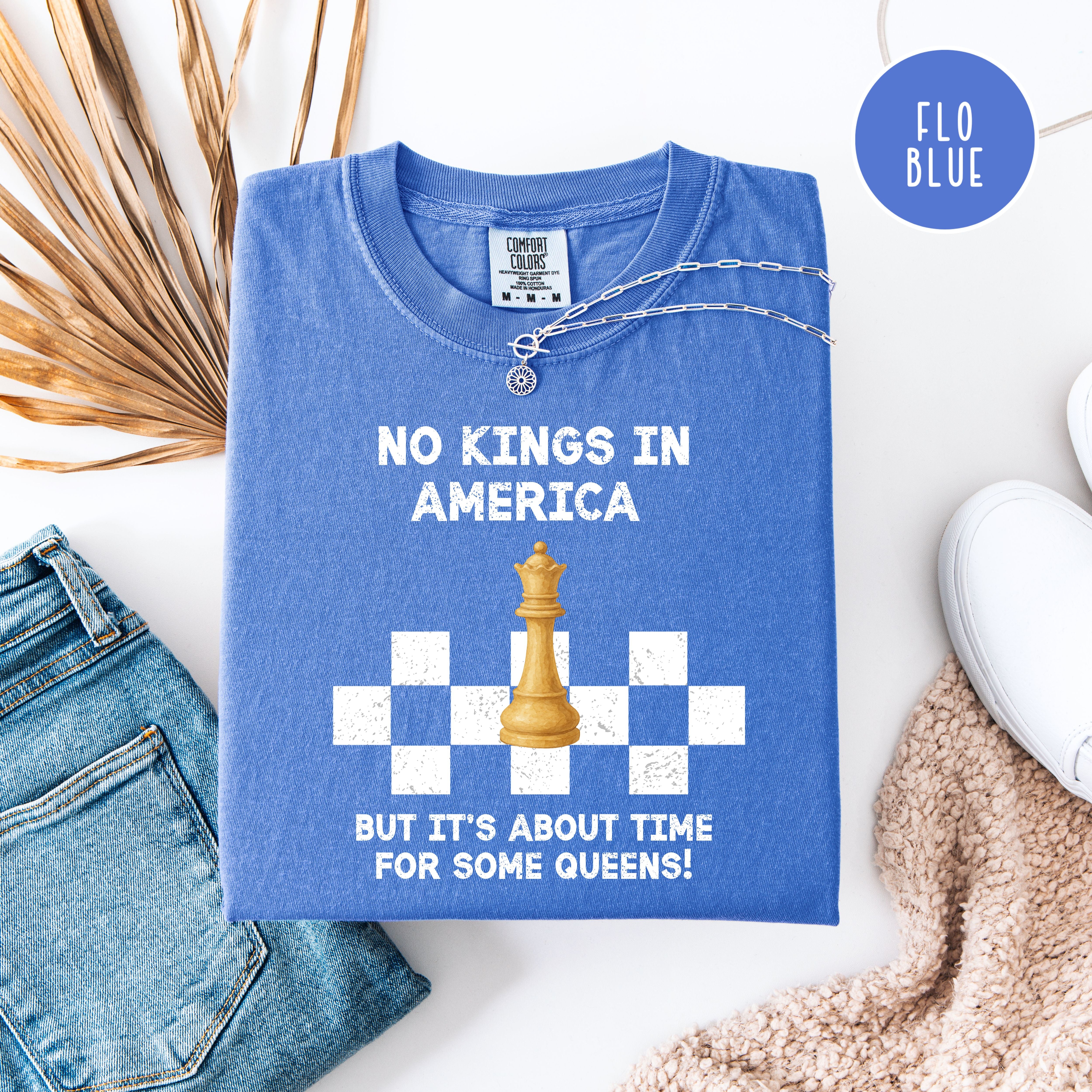 Chess Lover No Kings in America Anti-Trump Protest Comfort Colors Tee