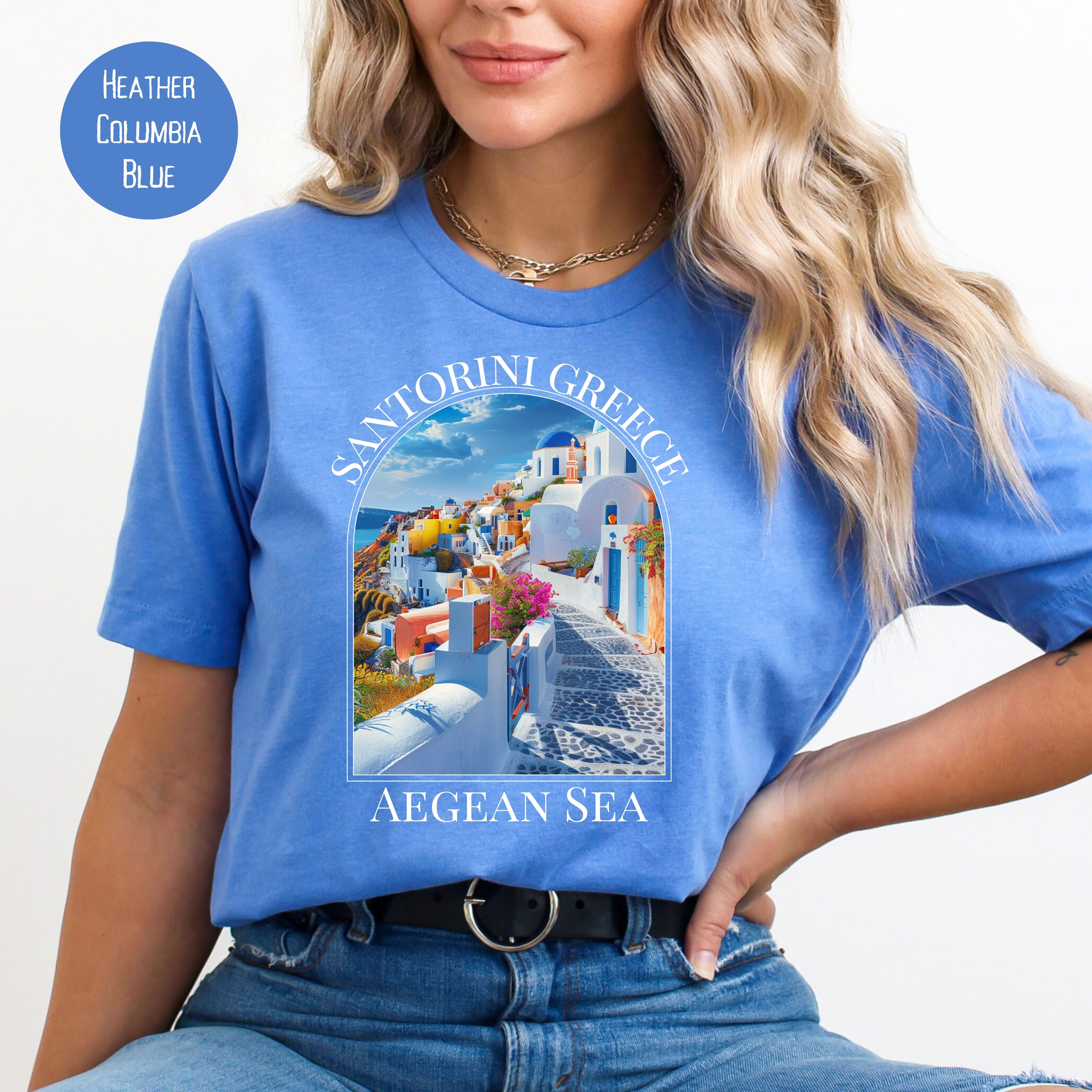 Santorini Greece Bella Canvas Tee