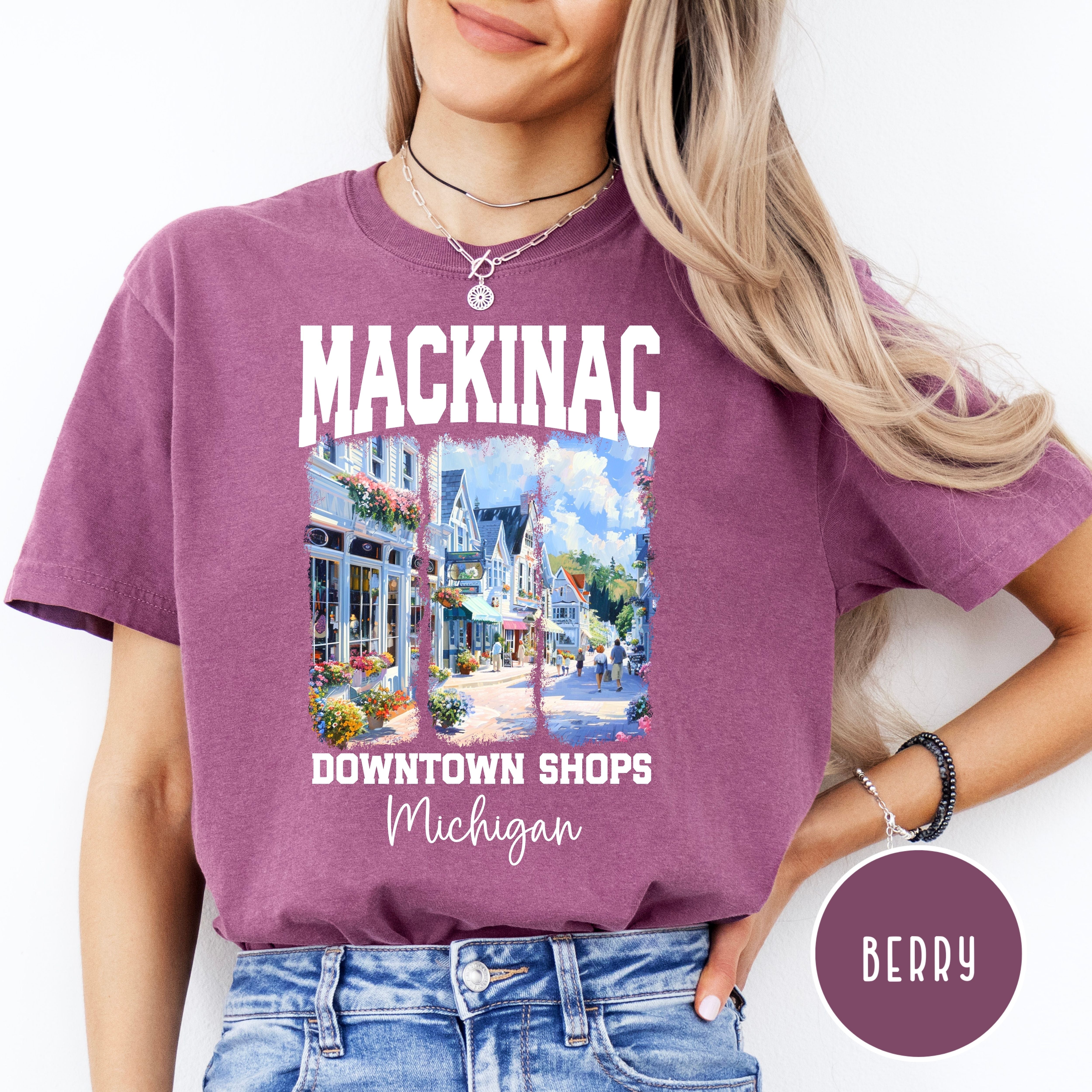 Mackinac Island Michigan Downtown Shops Comfort Colors® Tee