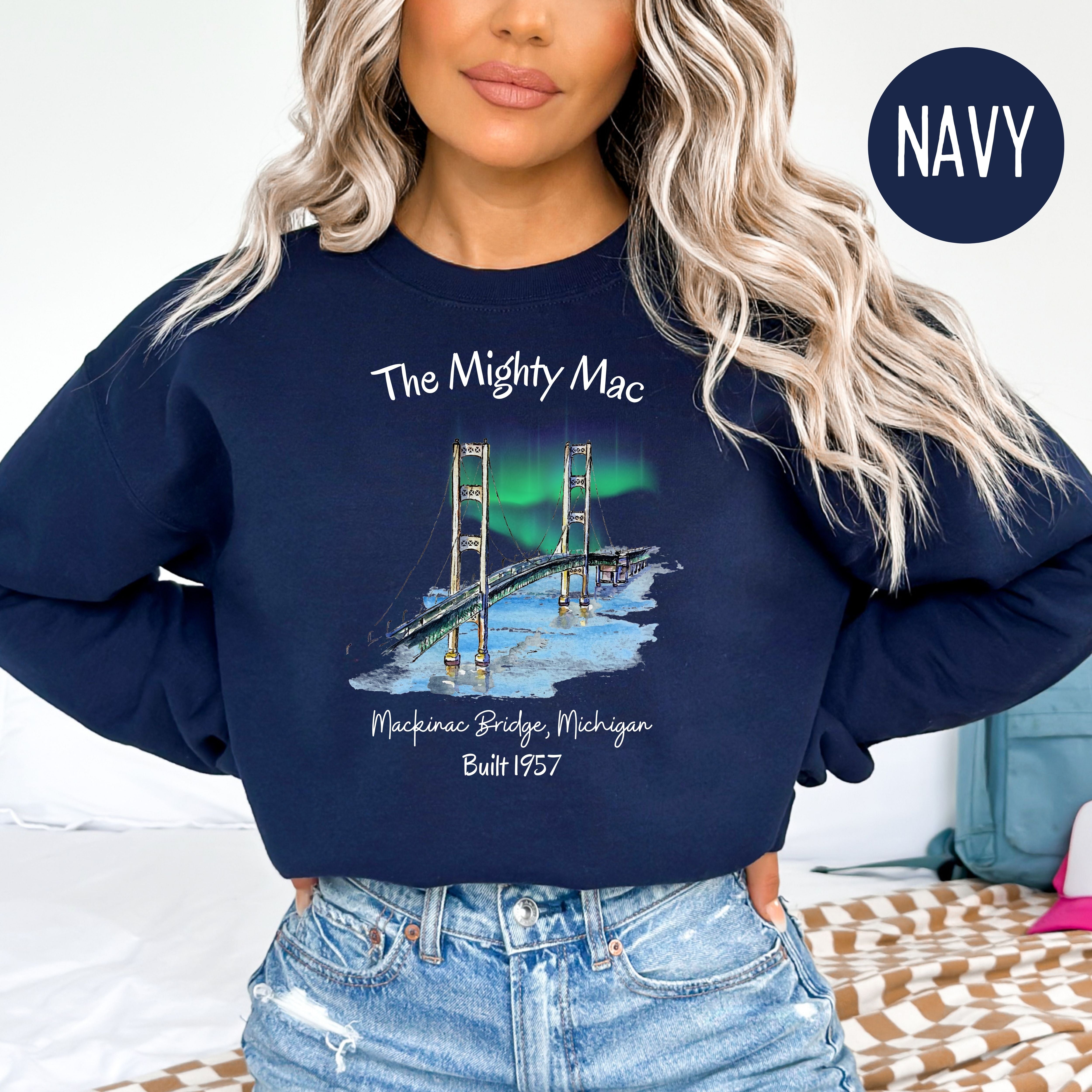 Northern Lights Over The Mackinac Bridge Sweatshirt