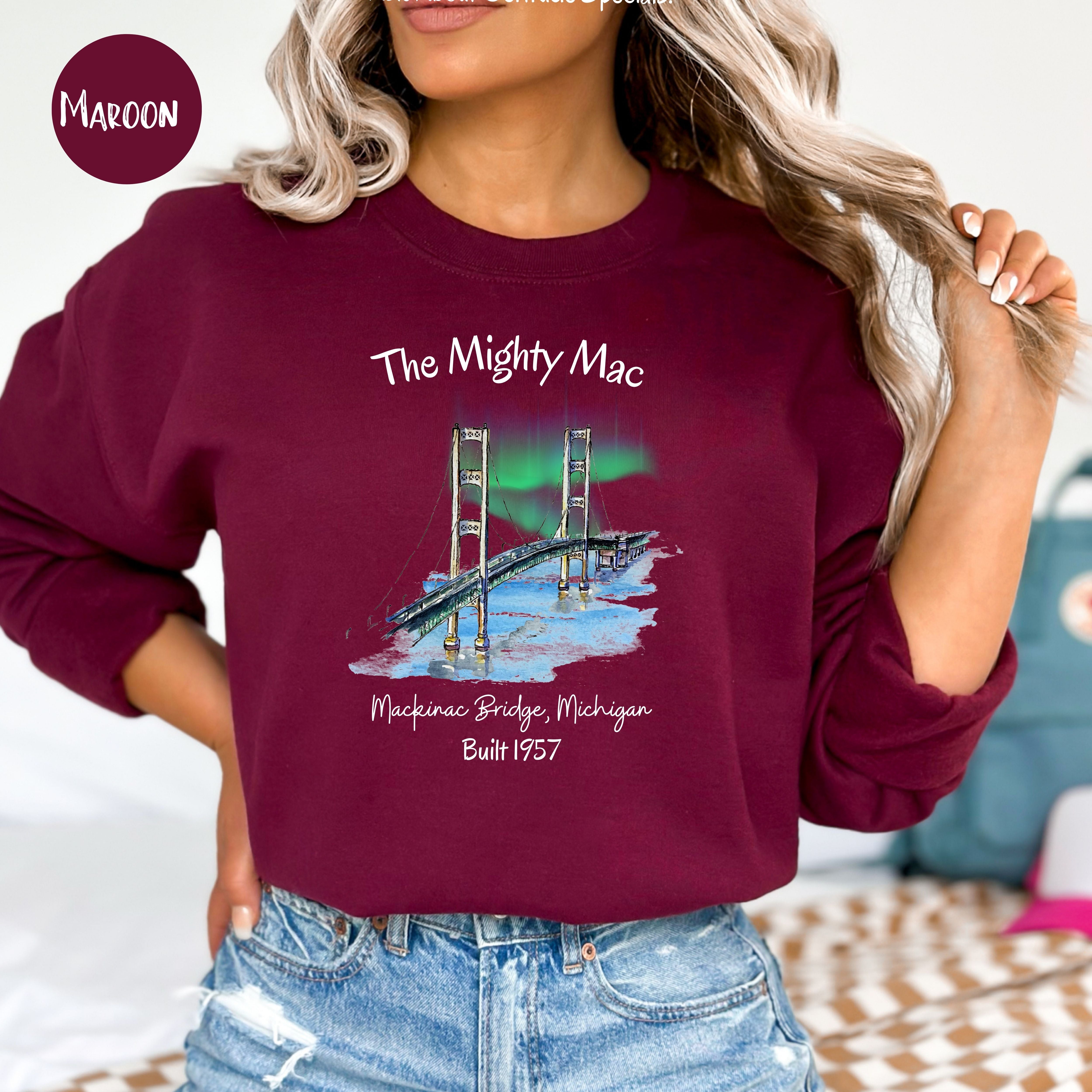 Northern Lights Over The Mackinac Bridge Sweatshirt