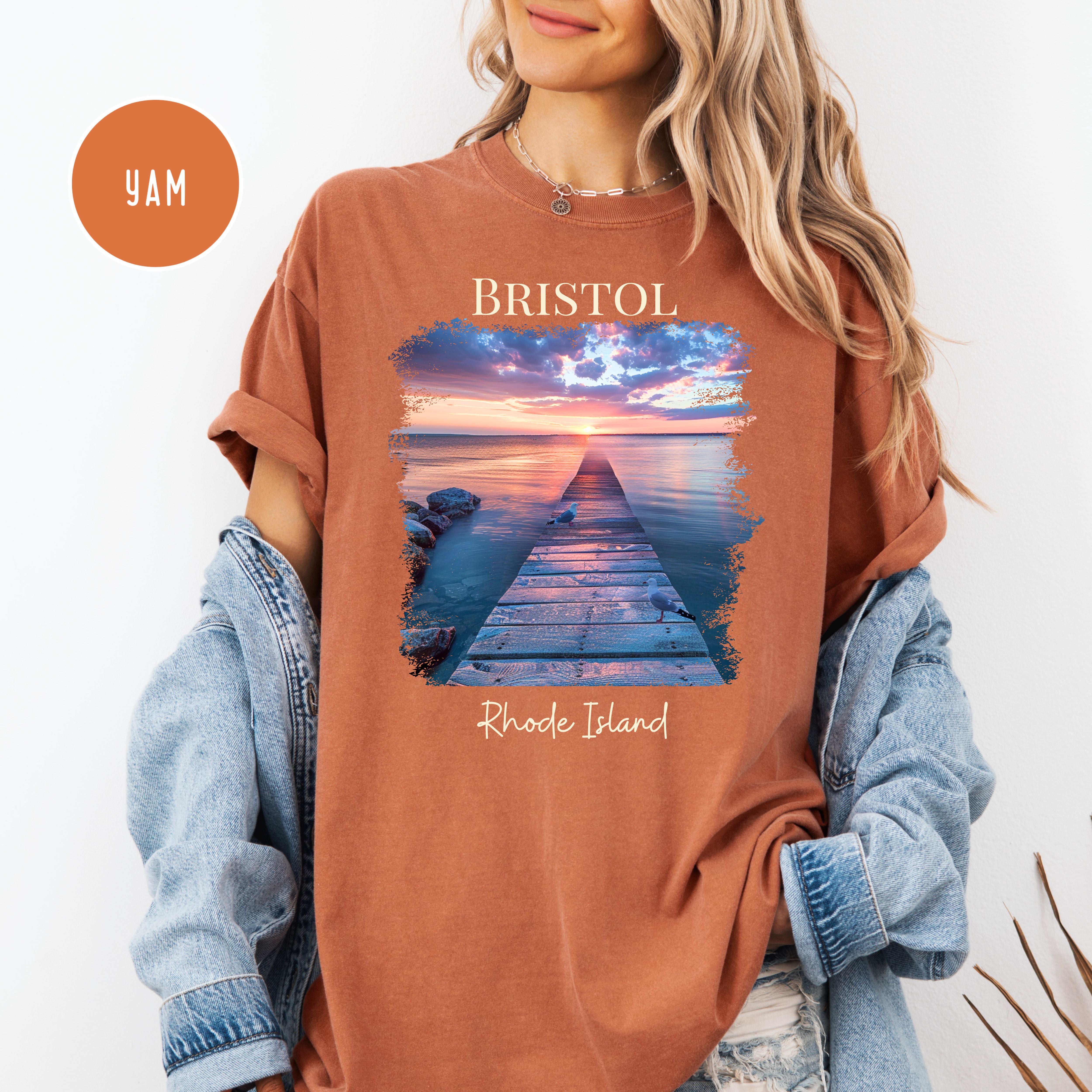 Bristol Rhode Island Sunset Comfort Colors Tee