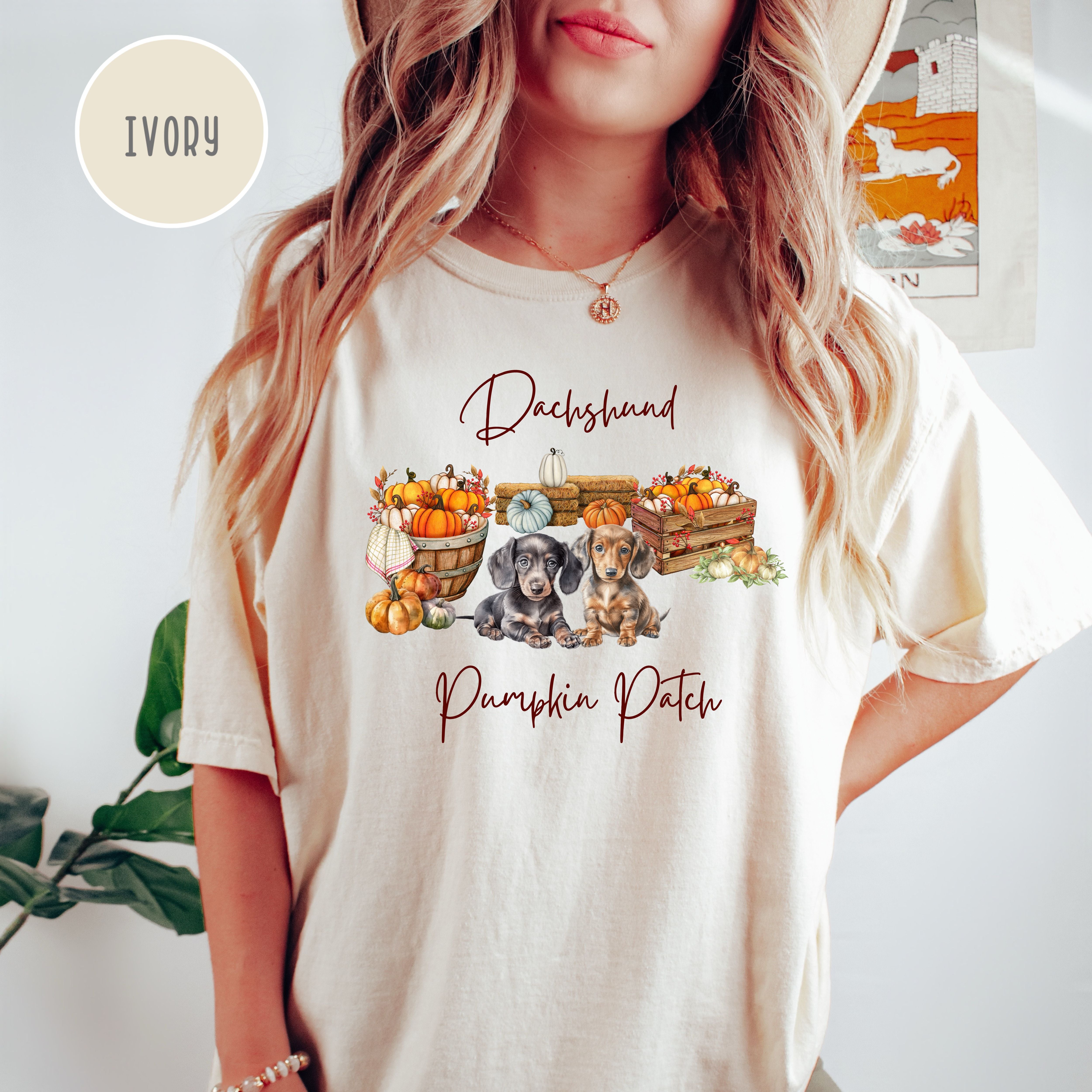 Dachshund Pumpkin Patch Comfort Colors® Thanksgiving Tee