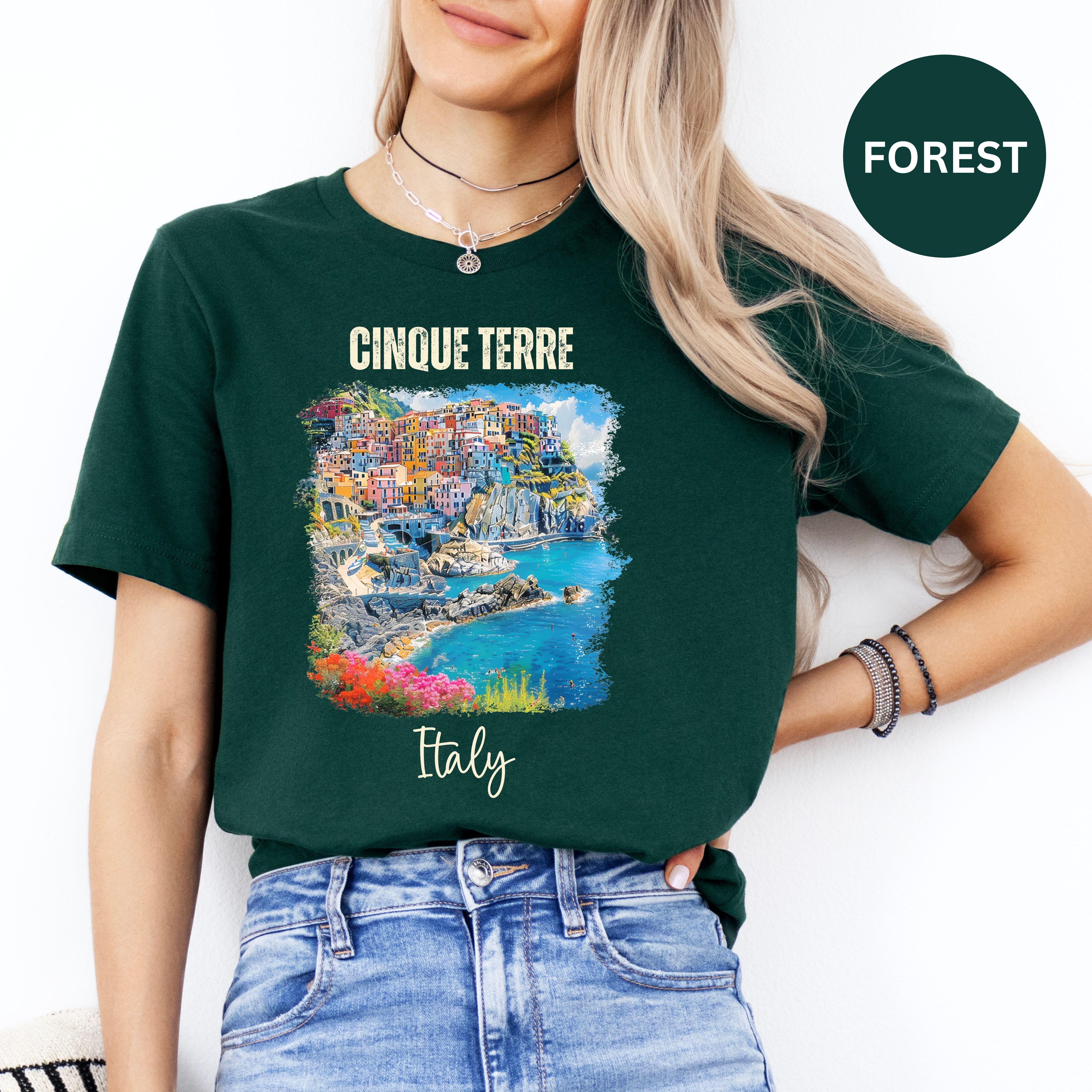 Cinque Terre Italian Beach Town Shirt, Italy Lover Bella Canvas Tee