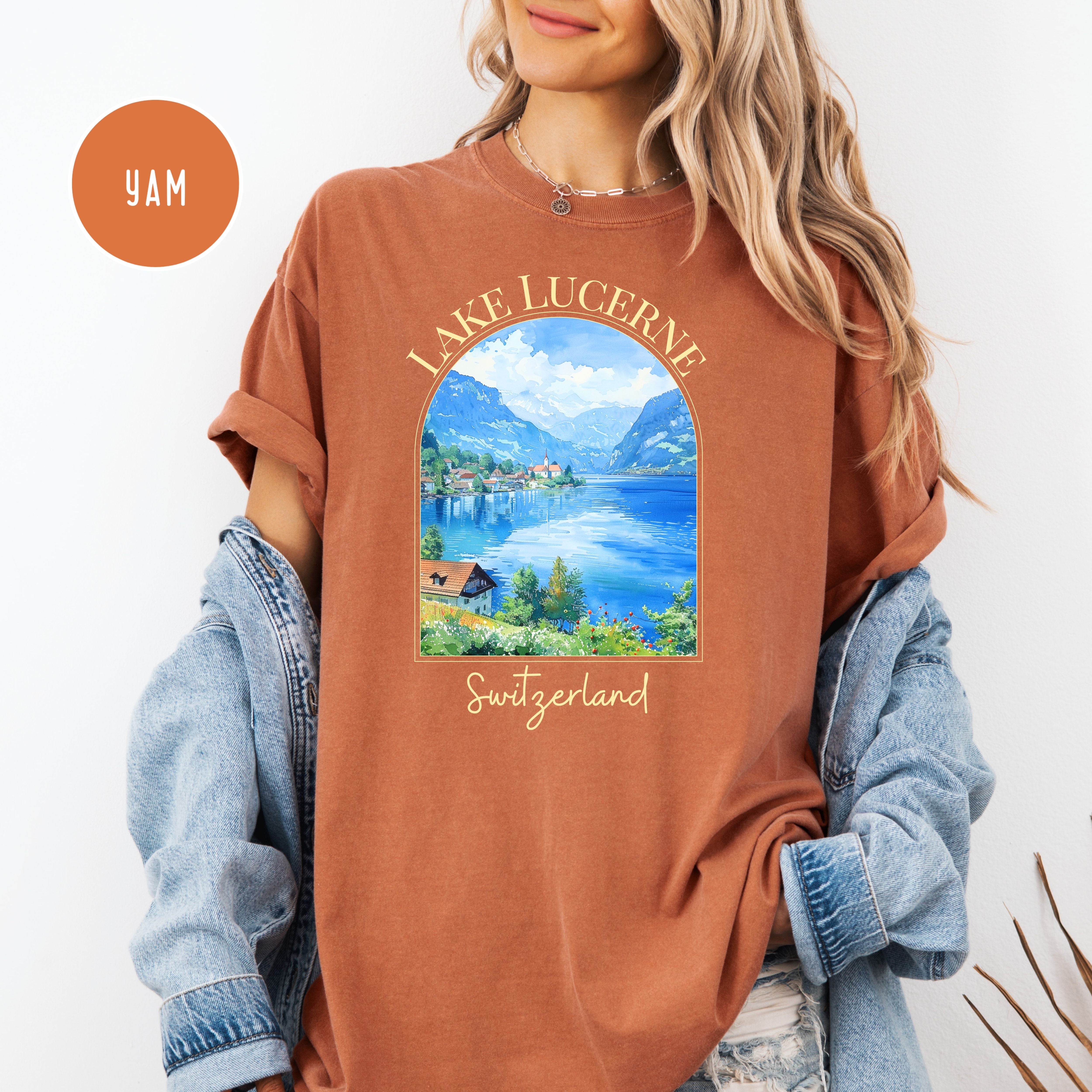 Lake Lucerne Switzerland Comfort Colors Tee