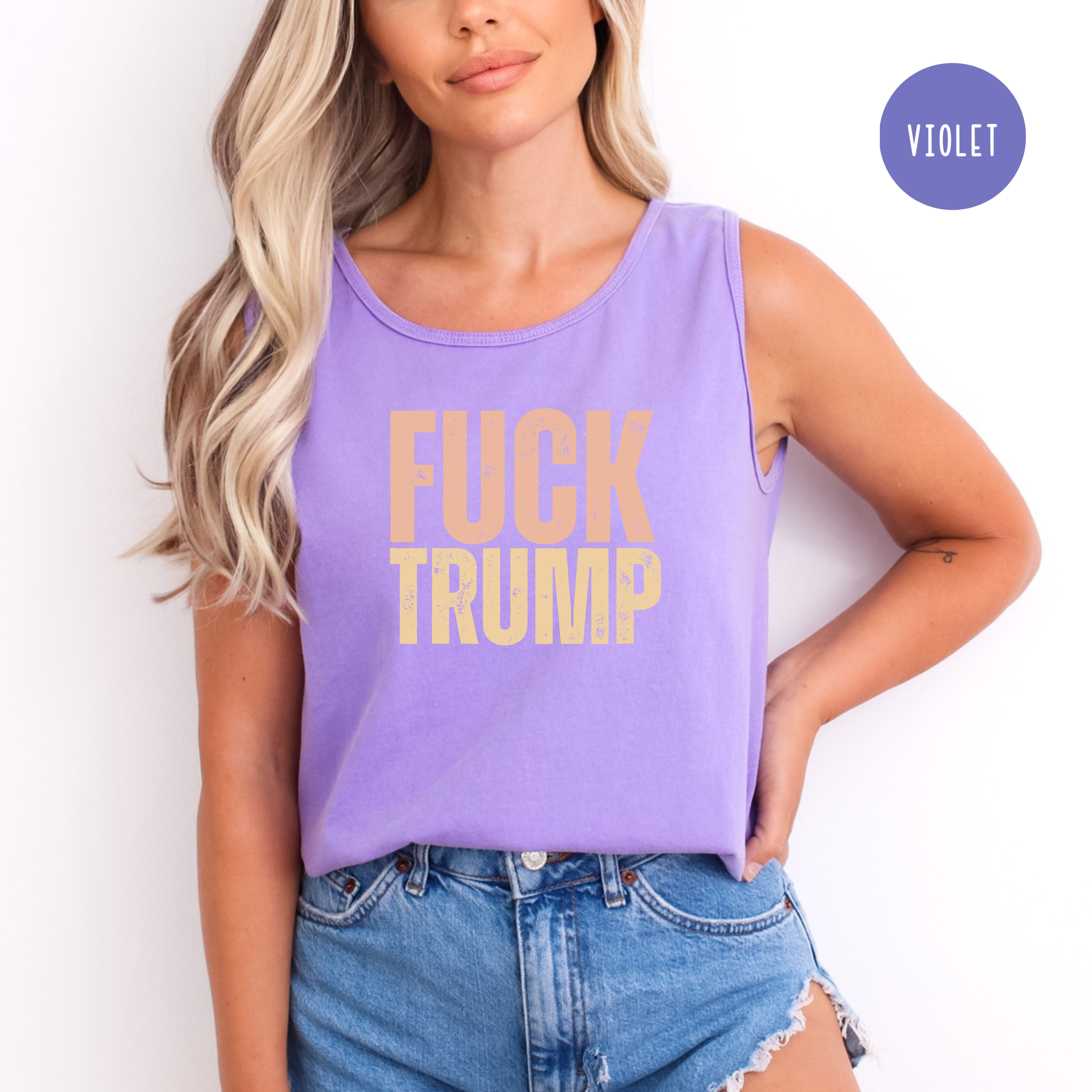 Fuck Trump Comfort Colors Tank Top,  Anti Trump Tank, Trump Protest Shirt, Political Tank Top