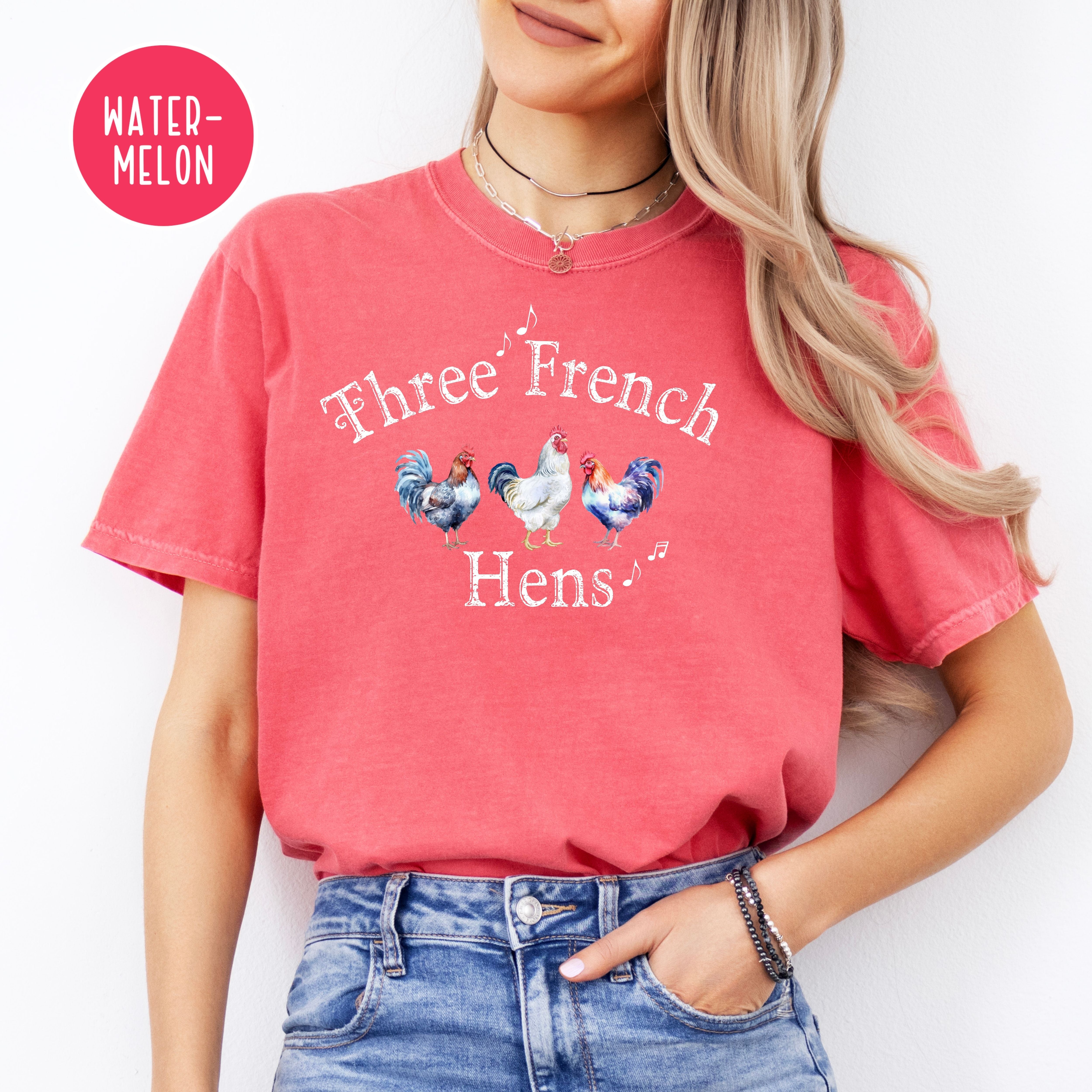 Three French Hens Comfort Colors® Christmas Tee