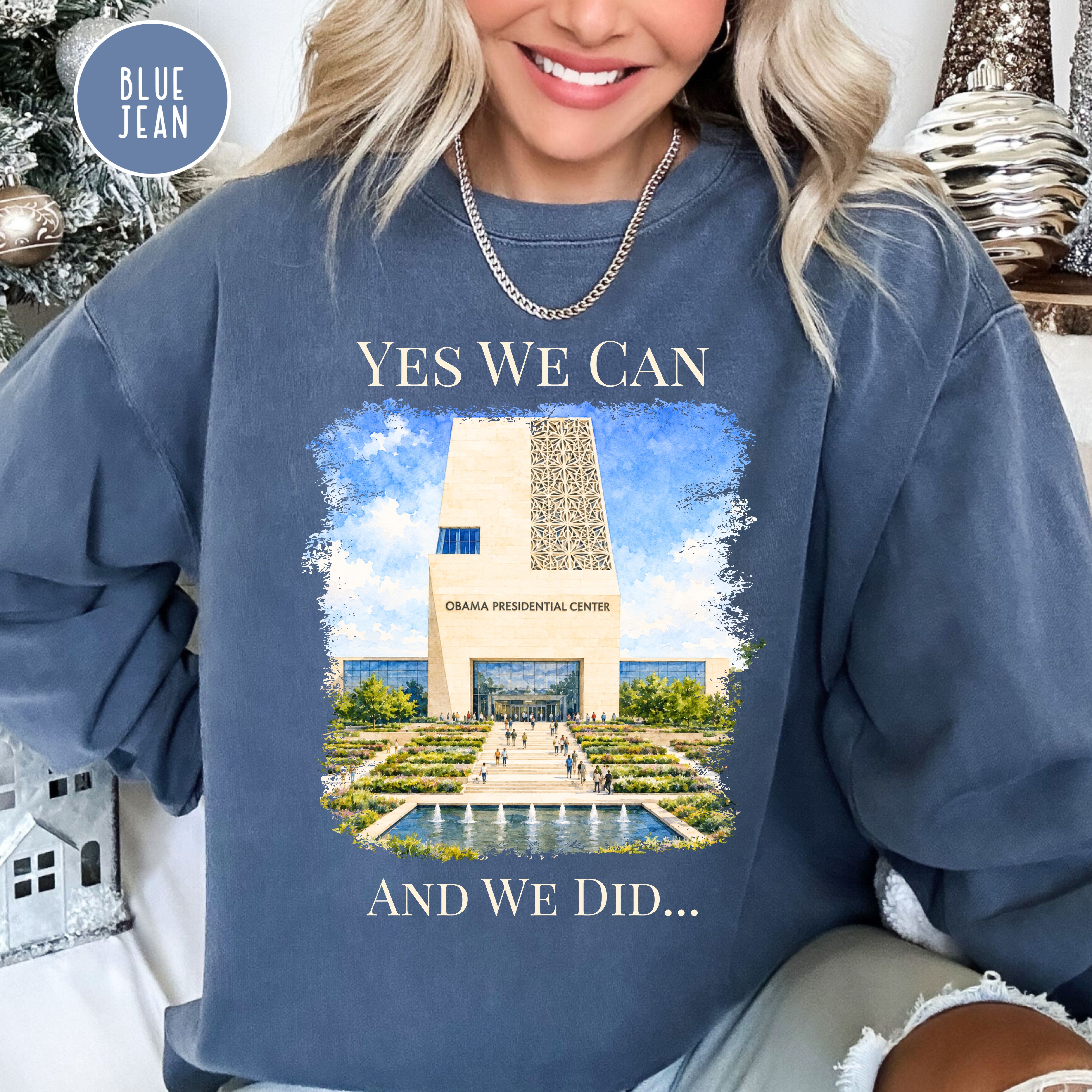Obama Presidential Center Unisex Comfort Colors Sweatshirt, President Obama Gift Shirt, Obama Memorabilia, Yes We Can Shirt, Political Gift