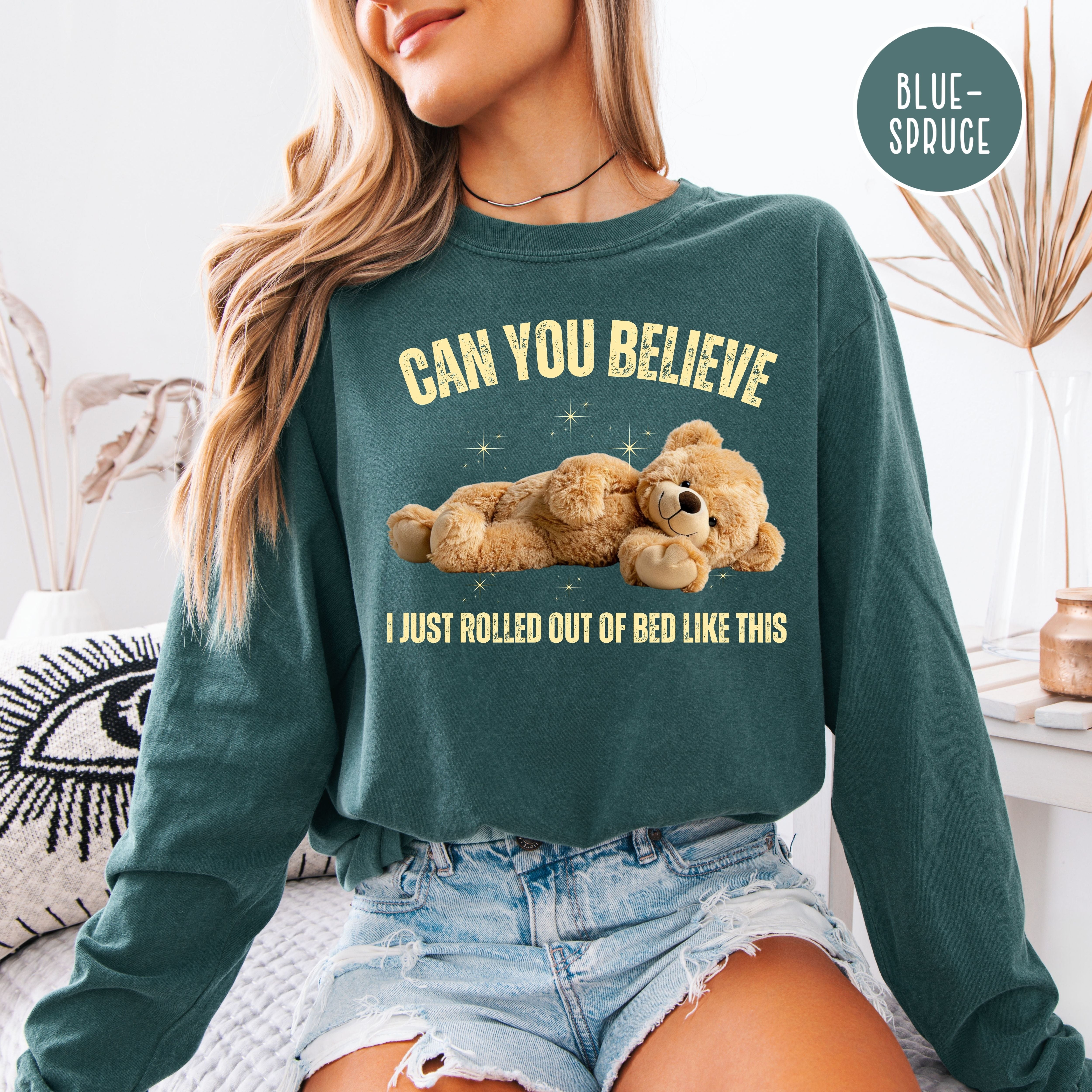 Funny Teddy Bear Long Sleeve Comfort Colors T-Shirt