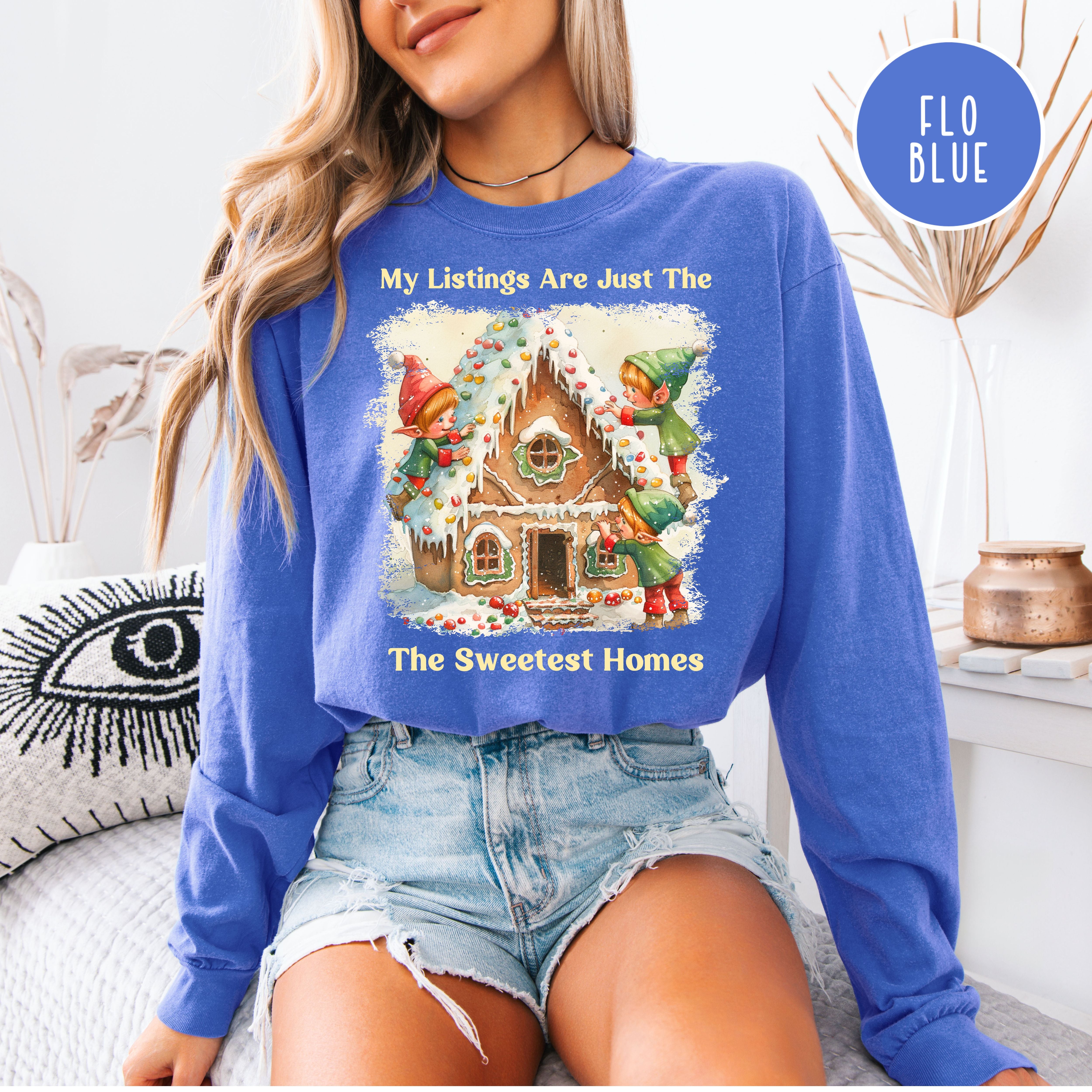 Funny Real Estate Agent Christmas Comfort Colors Unisex Long Sleeve Shirt