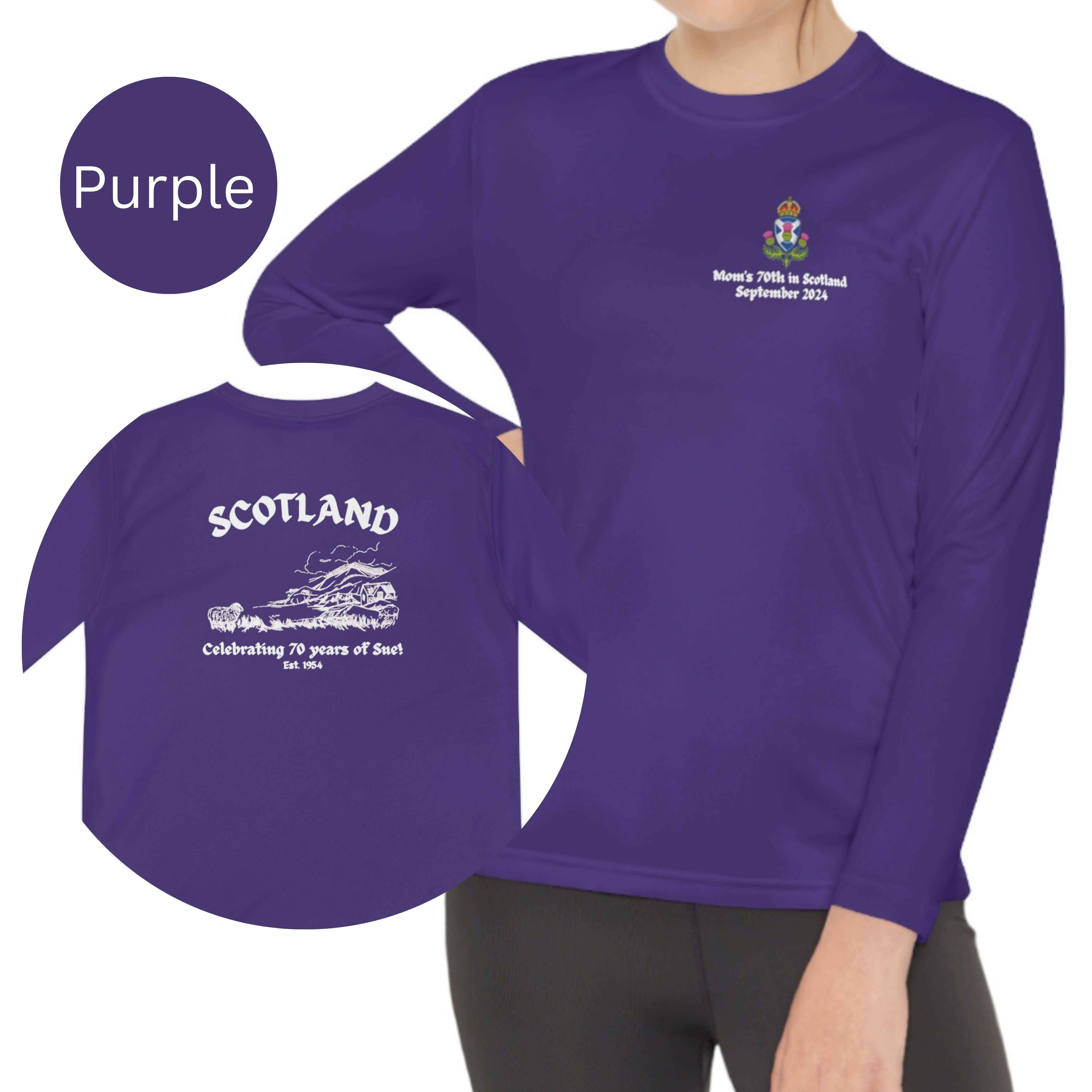 Scotland Custom Purple Long Sleeve Kids Tee