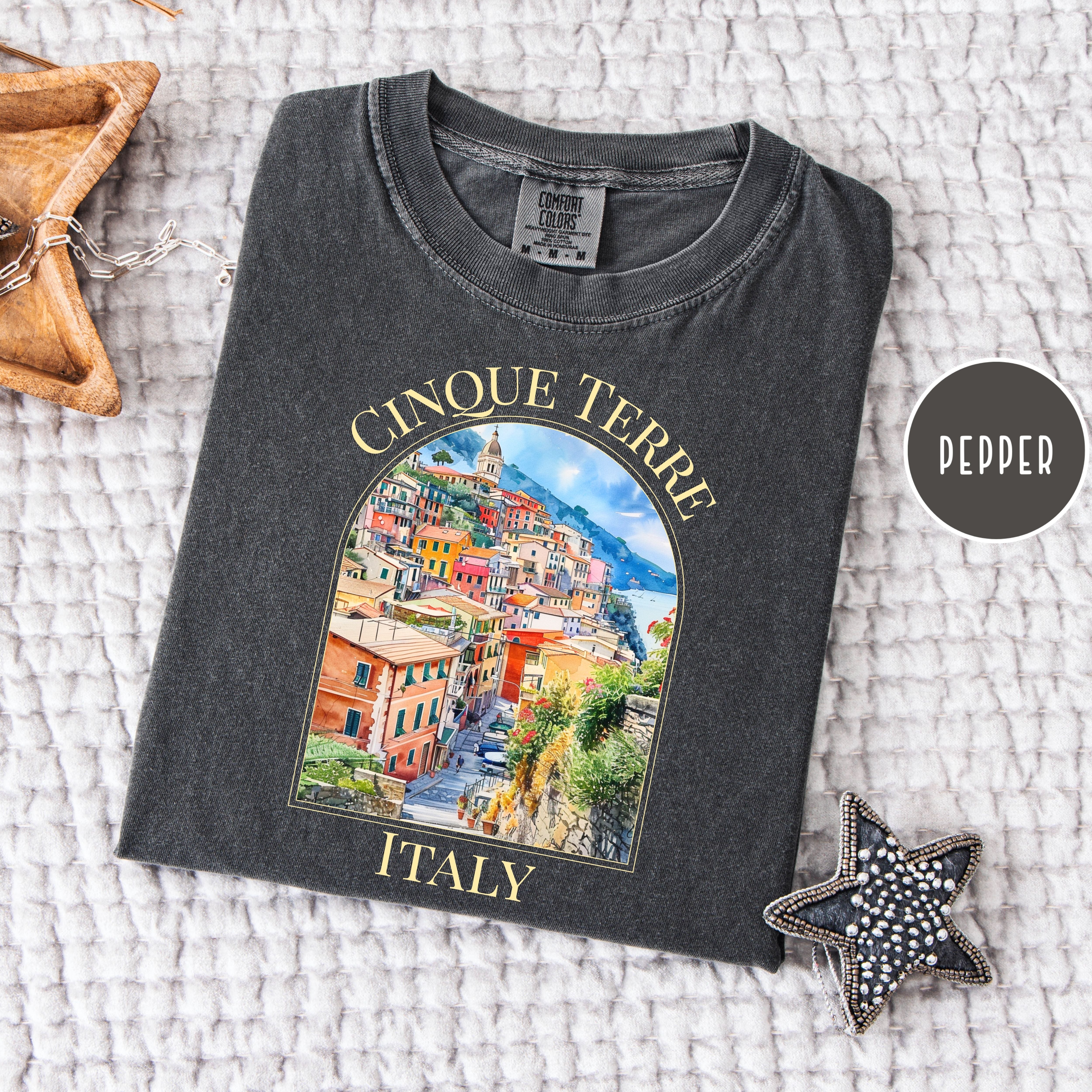 Cinque Terre Italy Unisex Comfort Colors T-Shirt, Italy Vacation Shirt, Italy Gift Shirt