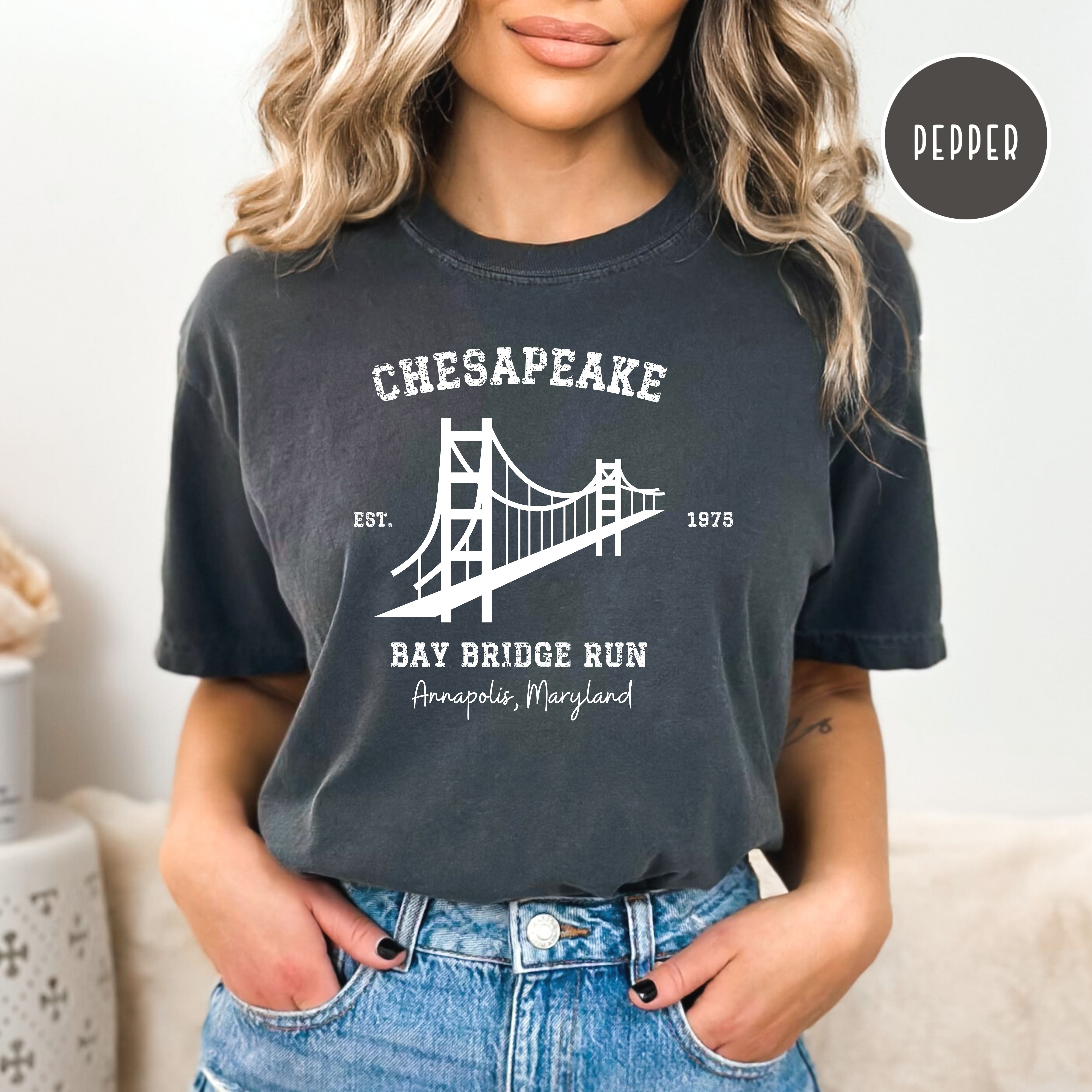 Bay Bridge Run Grunge Style Comfort Colors® Tee