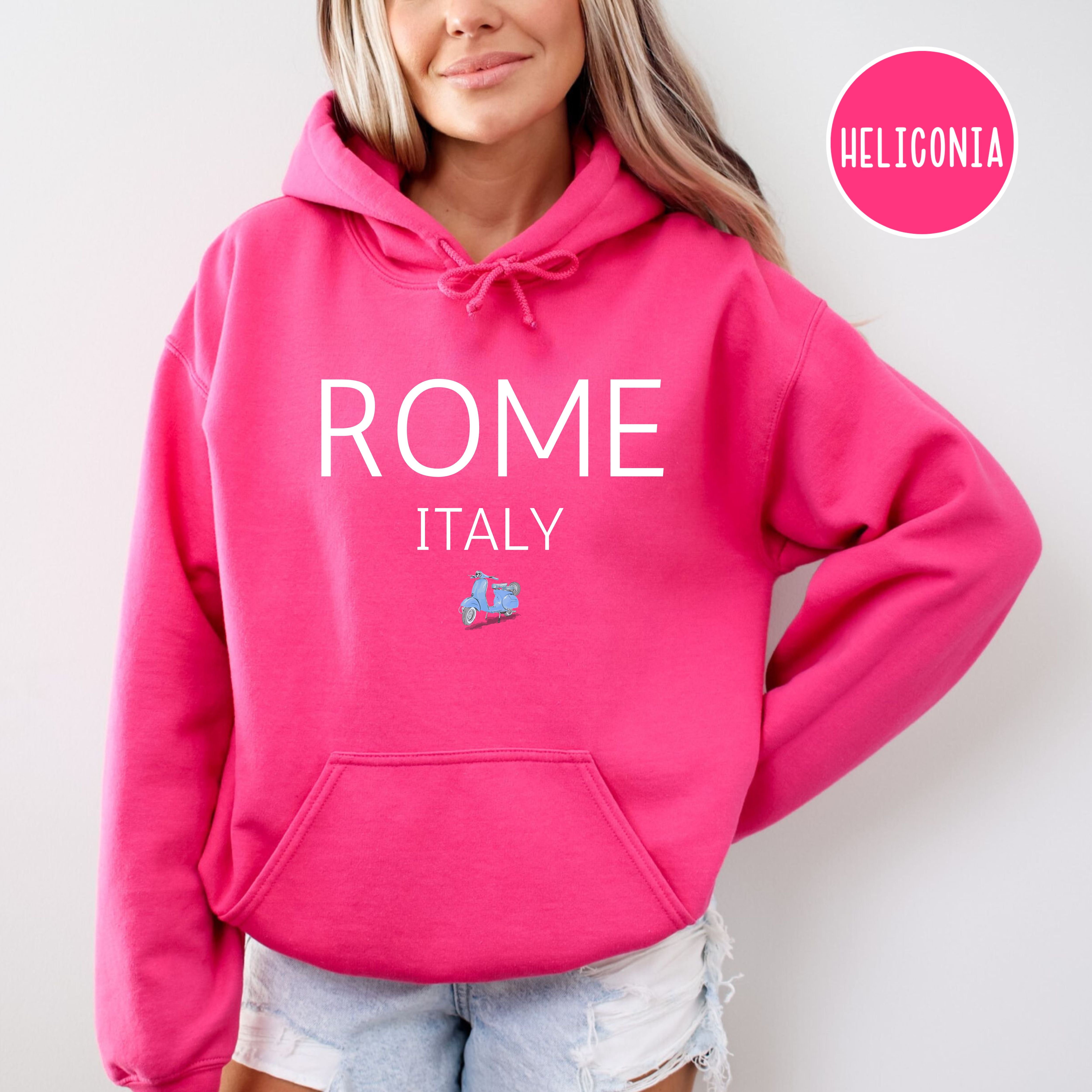 Rome Italy Vespa Unisex Pullover Hoodie, Italy Vacation Gift, Traveler Gift