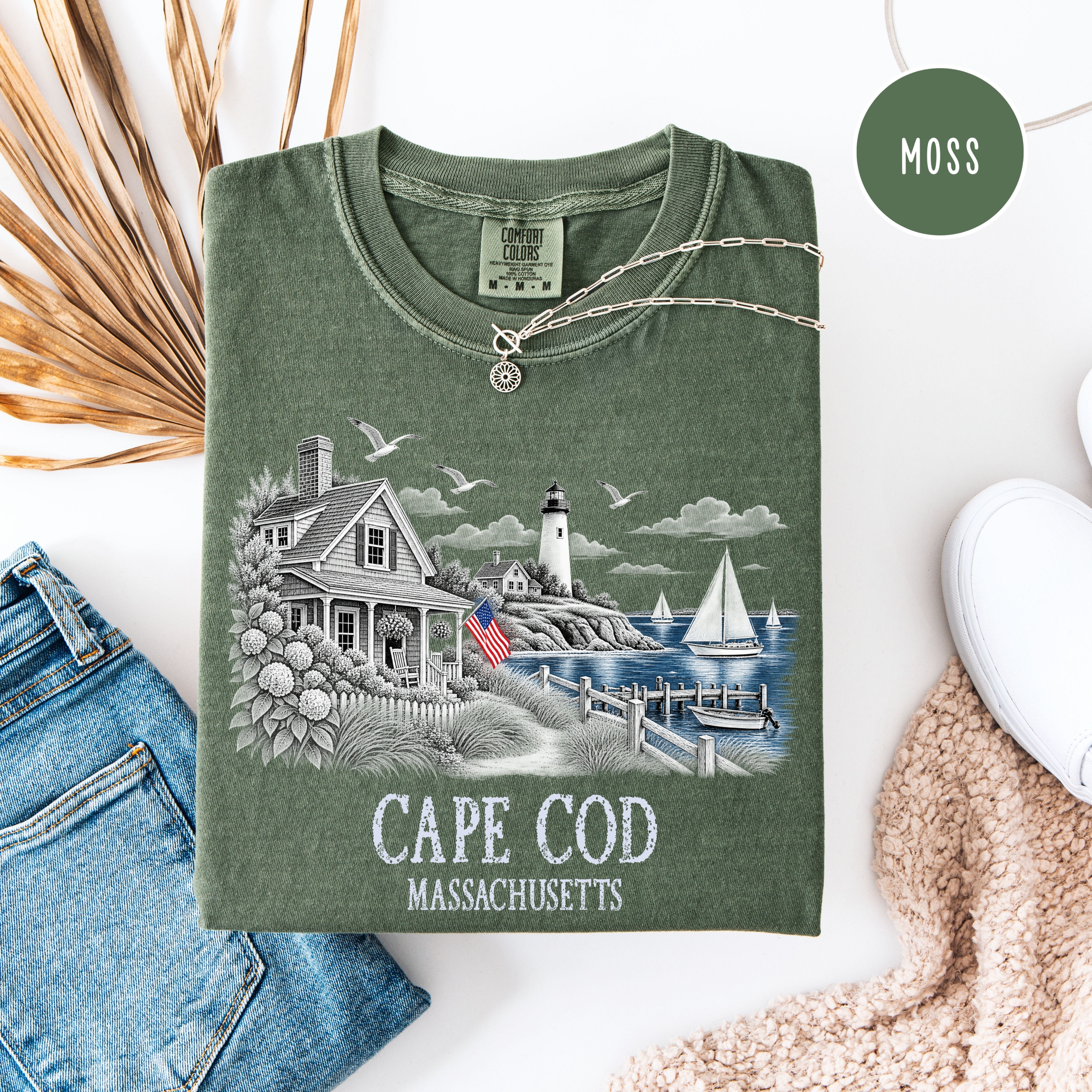 Cape Cod Massachusetts Comfort Colors T-Shirt, Cape Cod Vacation Gift, Cape Cod Shirt, Traveler Gift Shirt, Seaside Shirt, Ocean Lover Gift