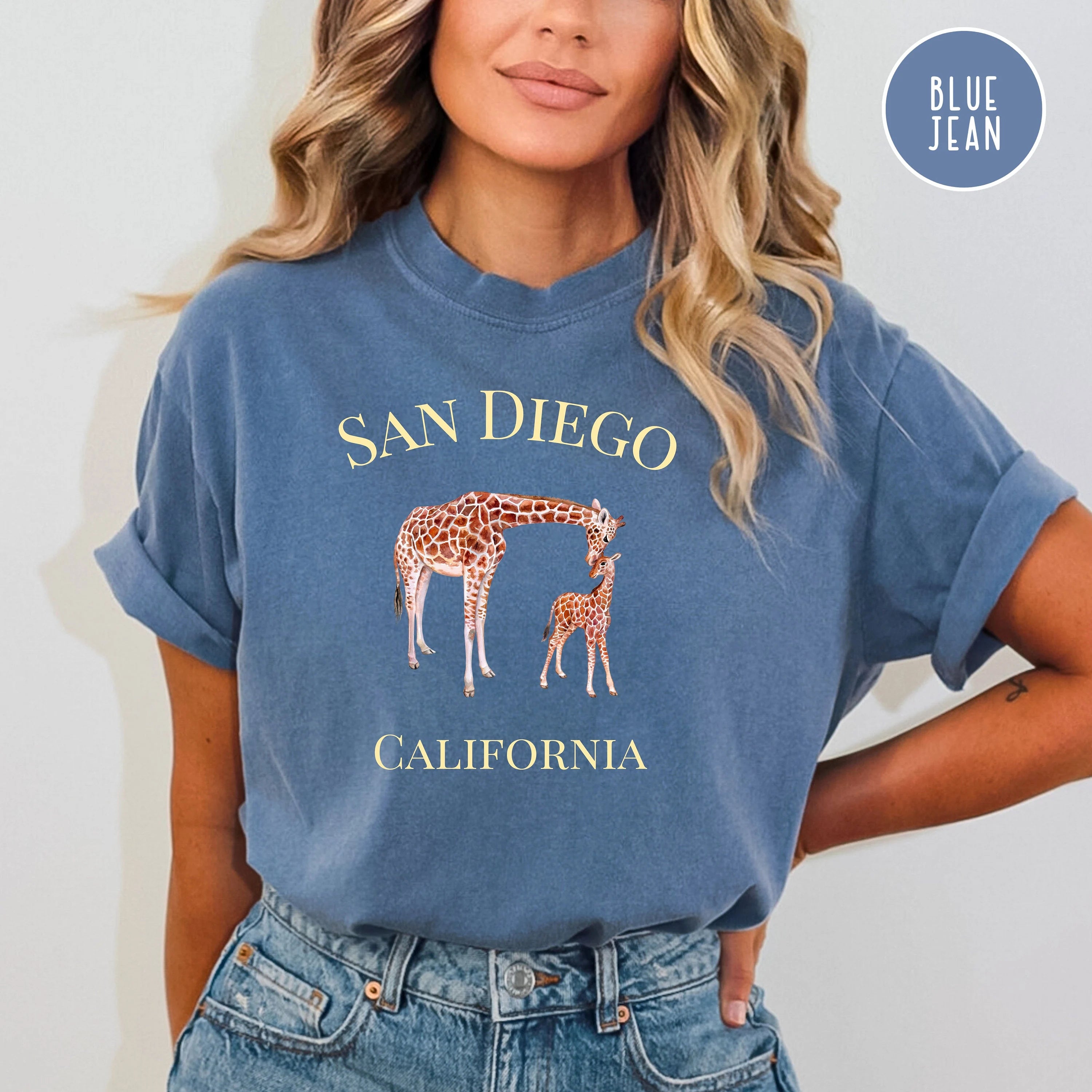 San Diego Mom & Baby Giraffe Comfort Colors® Tee