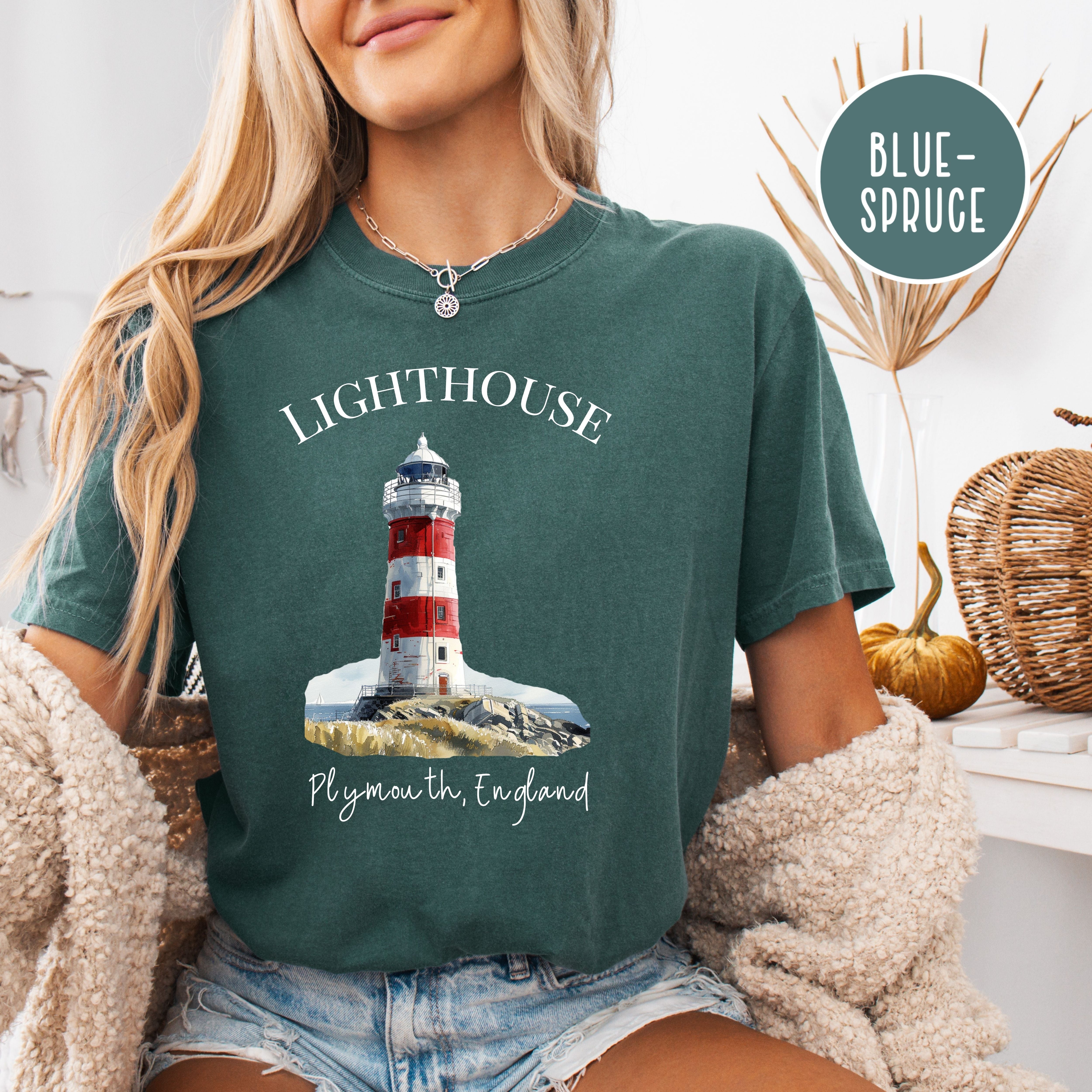 Plymouth England Lighthouse Comfort Colors® Tee