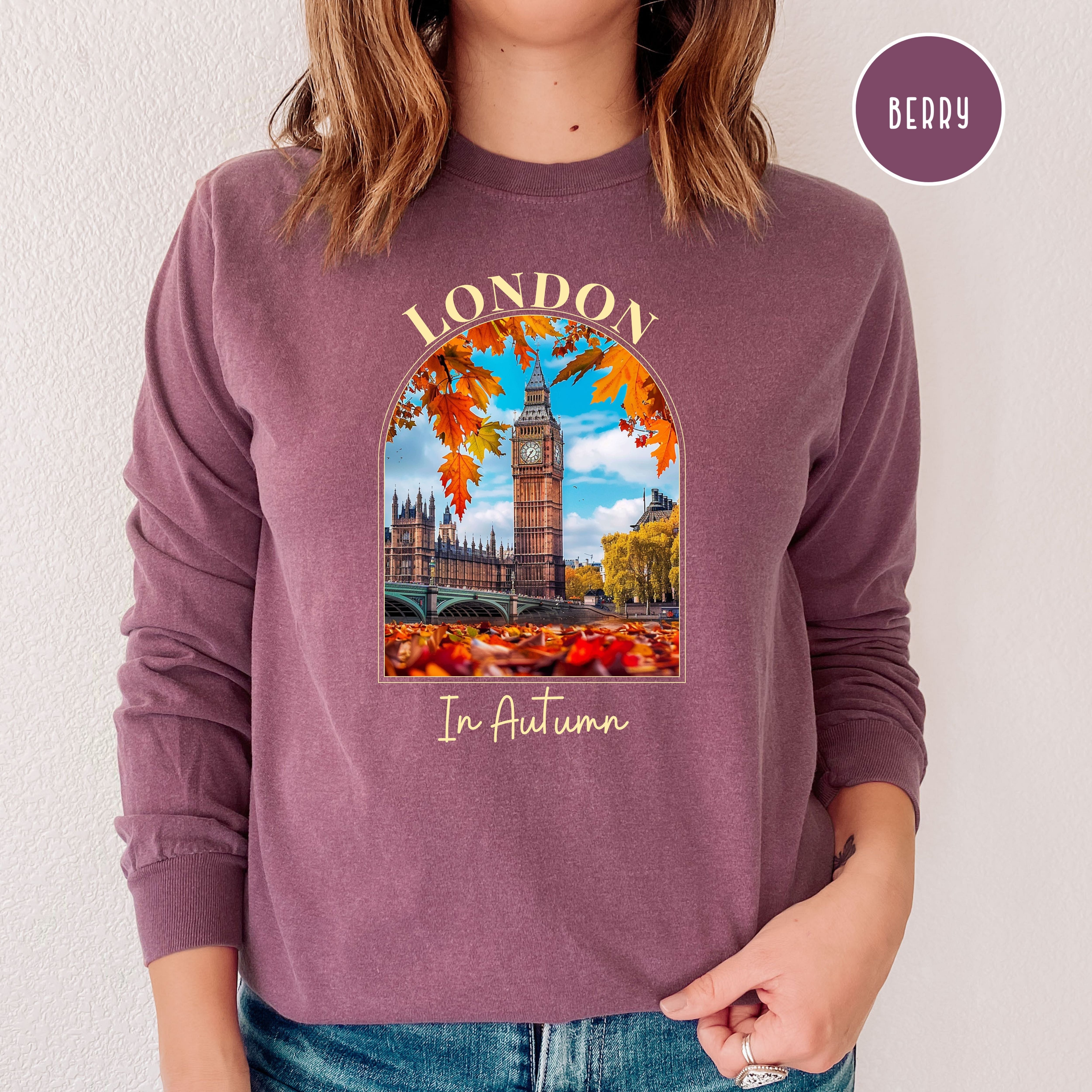 London In Autumn Comfort Colors® Long Sleeve Tee