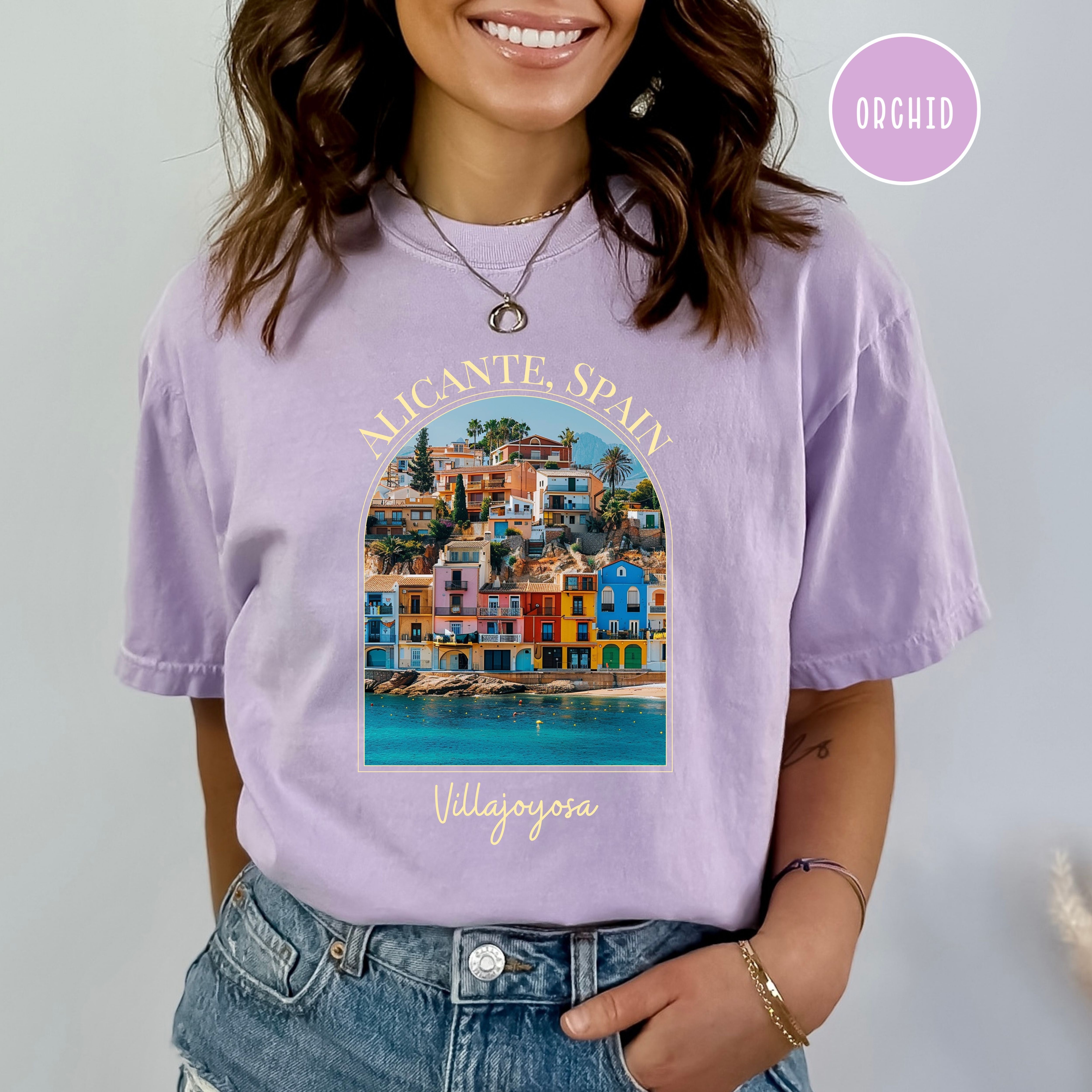 Alicante Spain Villajoyosa Village Colorful Seaside Homes Comfort Colors® Tee