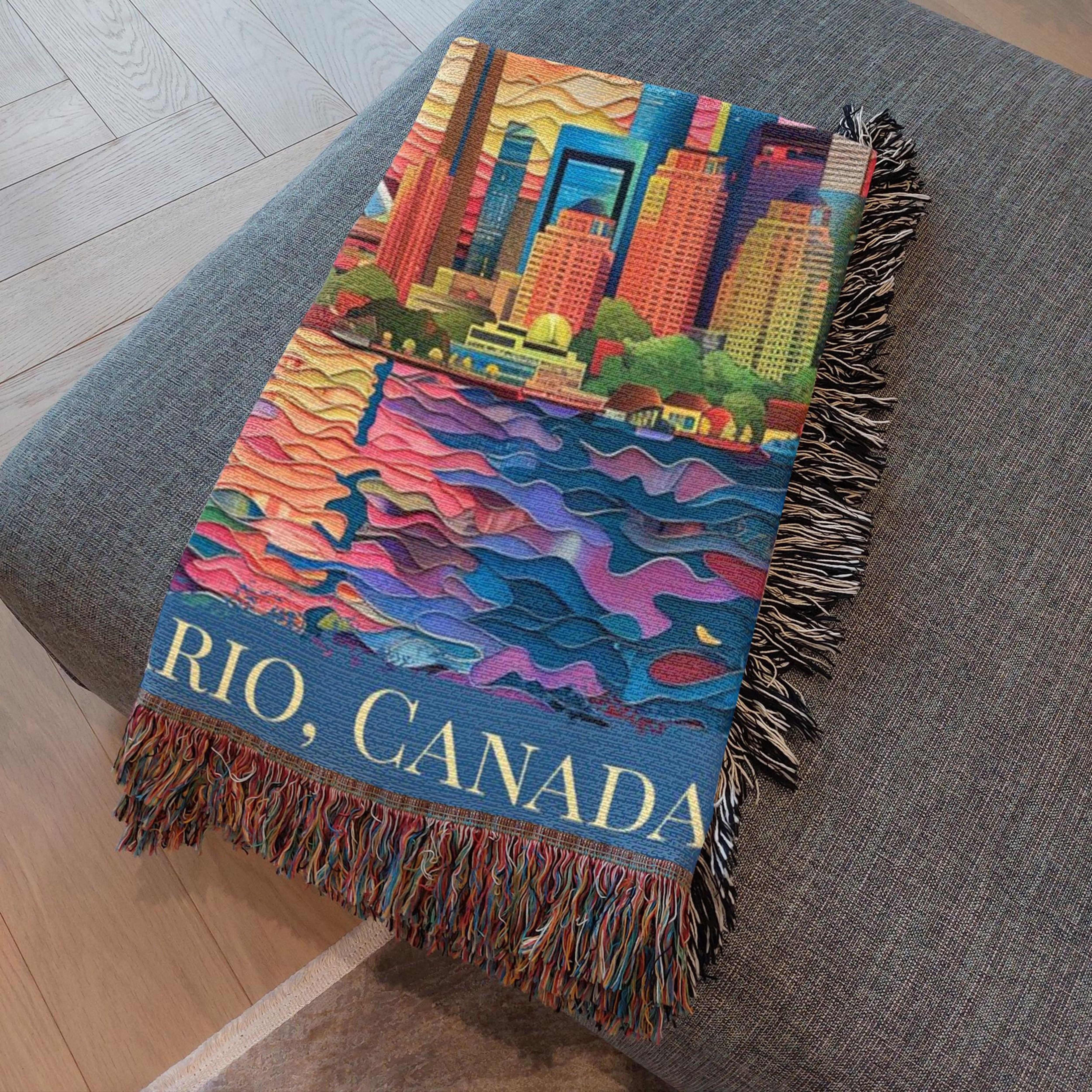 Toronto Ontario Canada Woven Throw Blanket