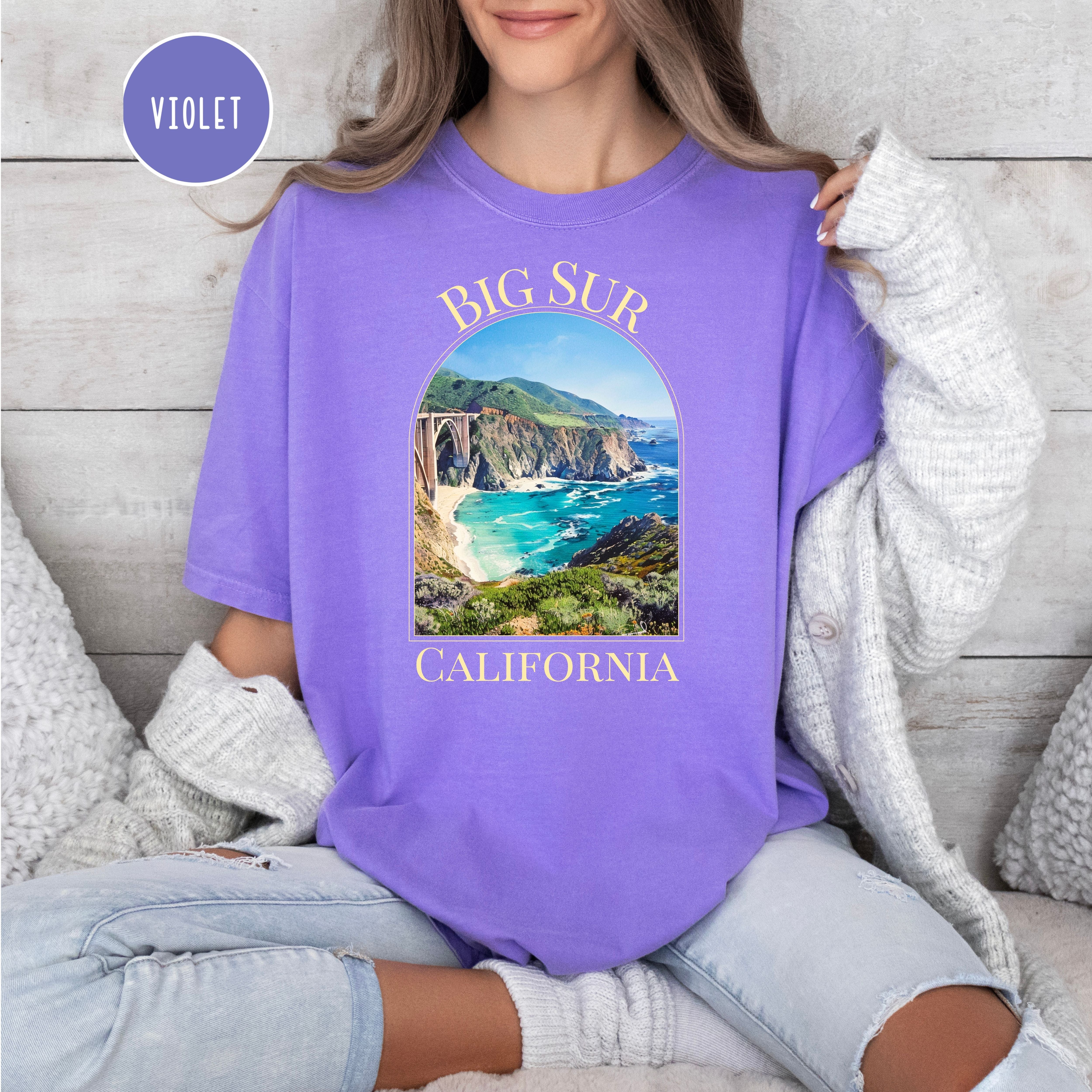 Big Sur California Coast Adult Unisex Pre-Shrunk Comfort Colors Tee