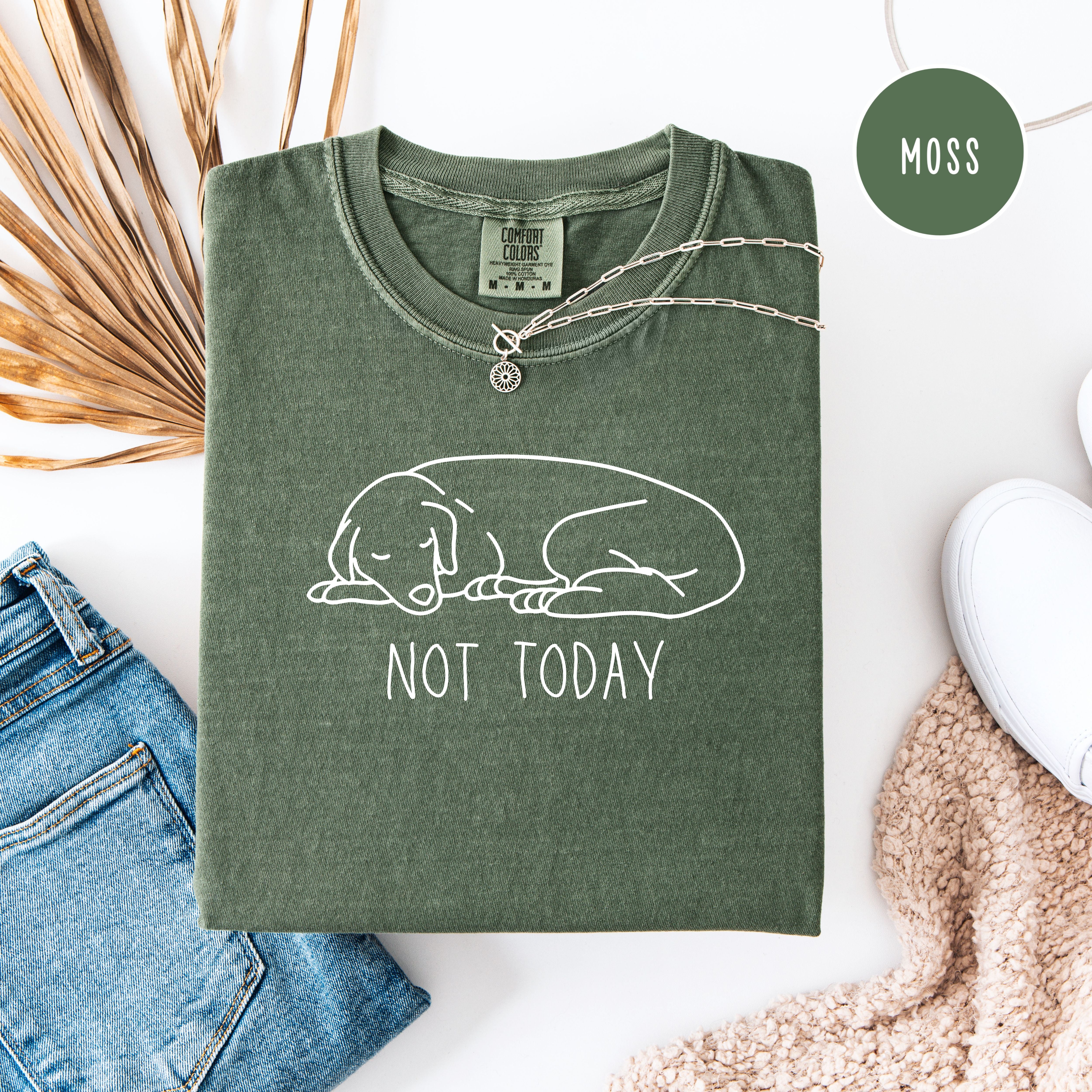Funny Not Today Unisex Comfort Colors T-Shirt, Dog Lover Shirt, Silly Shirt, Snarky Funny Shirt