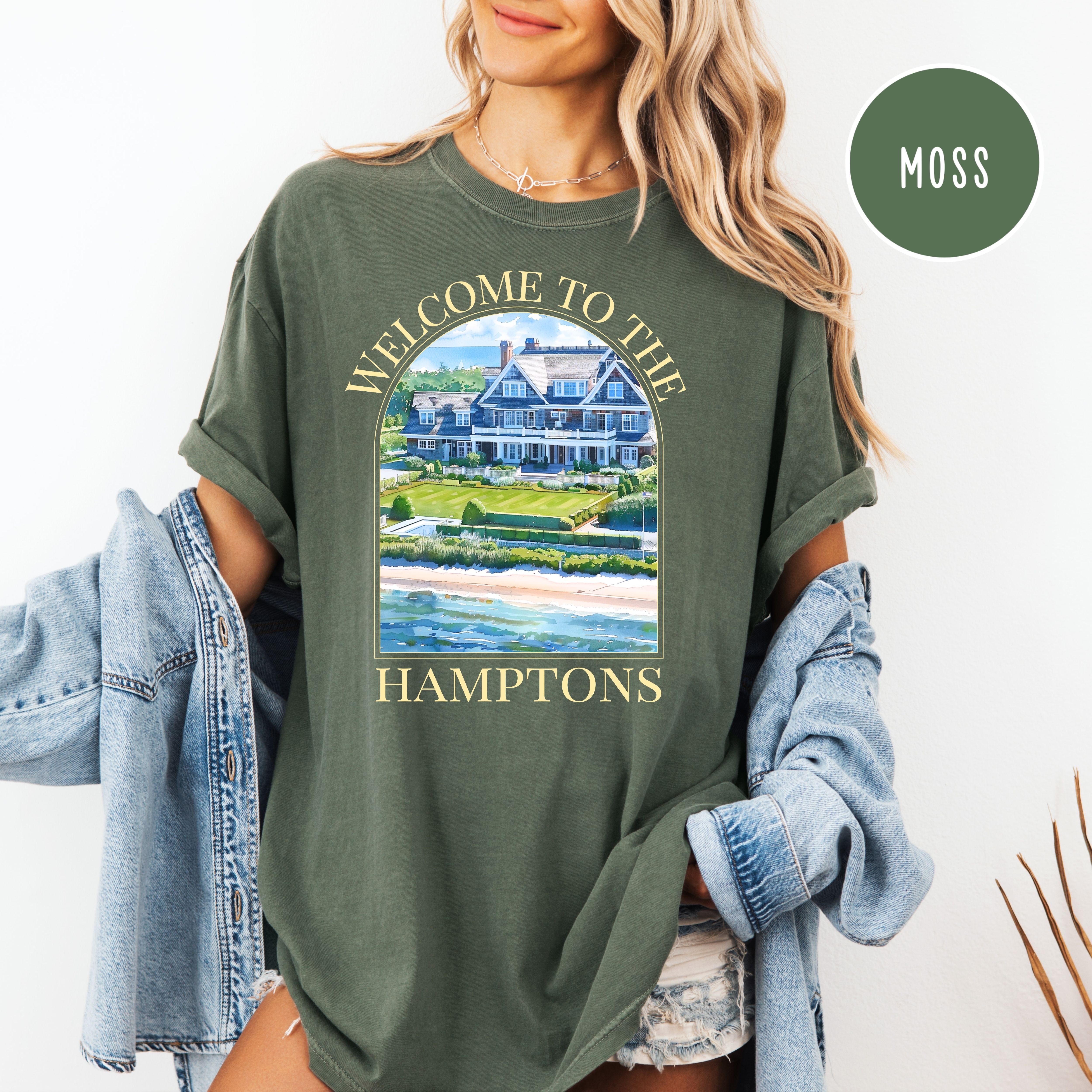 Hamptons Watercolor Coastal Home Comfort Colors Adult Unisex Gift Tee Shirt