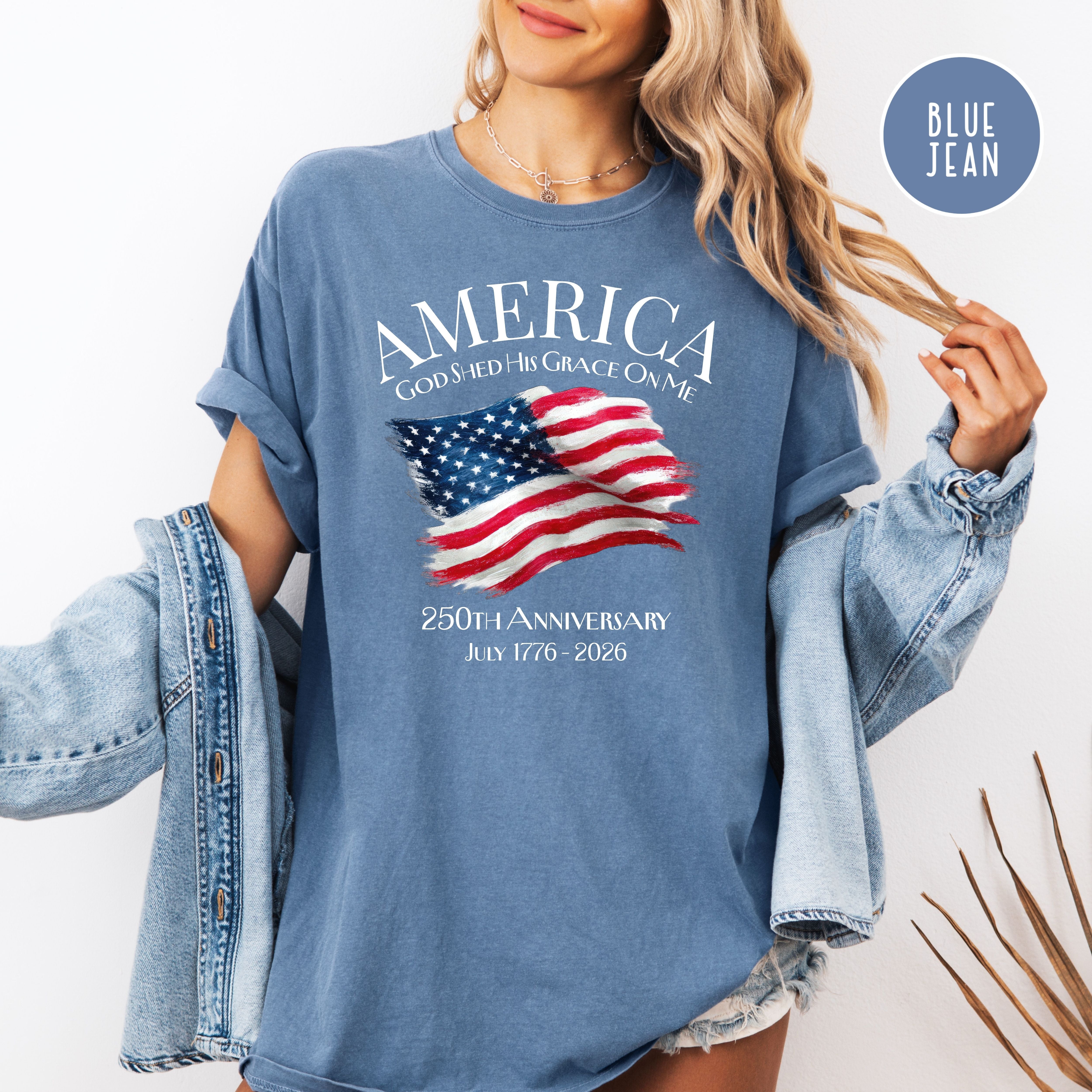America 250th Anniversary Patriotic Unisex Comfort Colors T-Shirt, 4th of July Shirt, Fourth of July Shirt, USA Patriotic Shirt