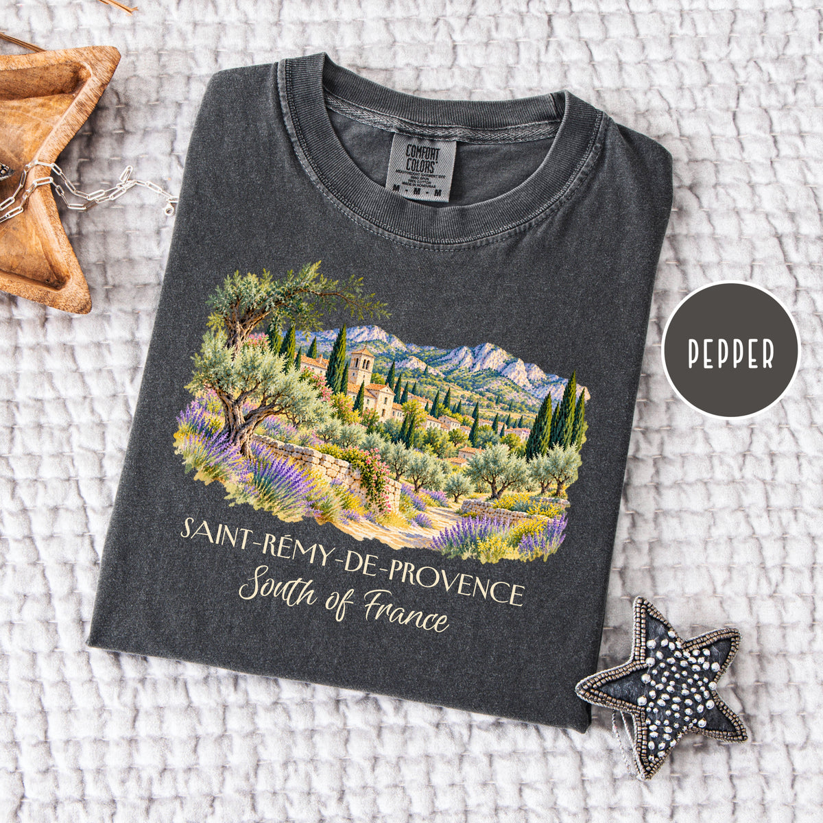 South of France Comfort Colors Vacation Gift Shirt, Saint Remy de Provence Shirt, Van Gogh Trail Gift Tee, France Travel, Van Gogh Fan Gift