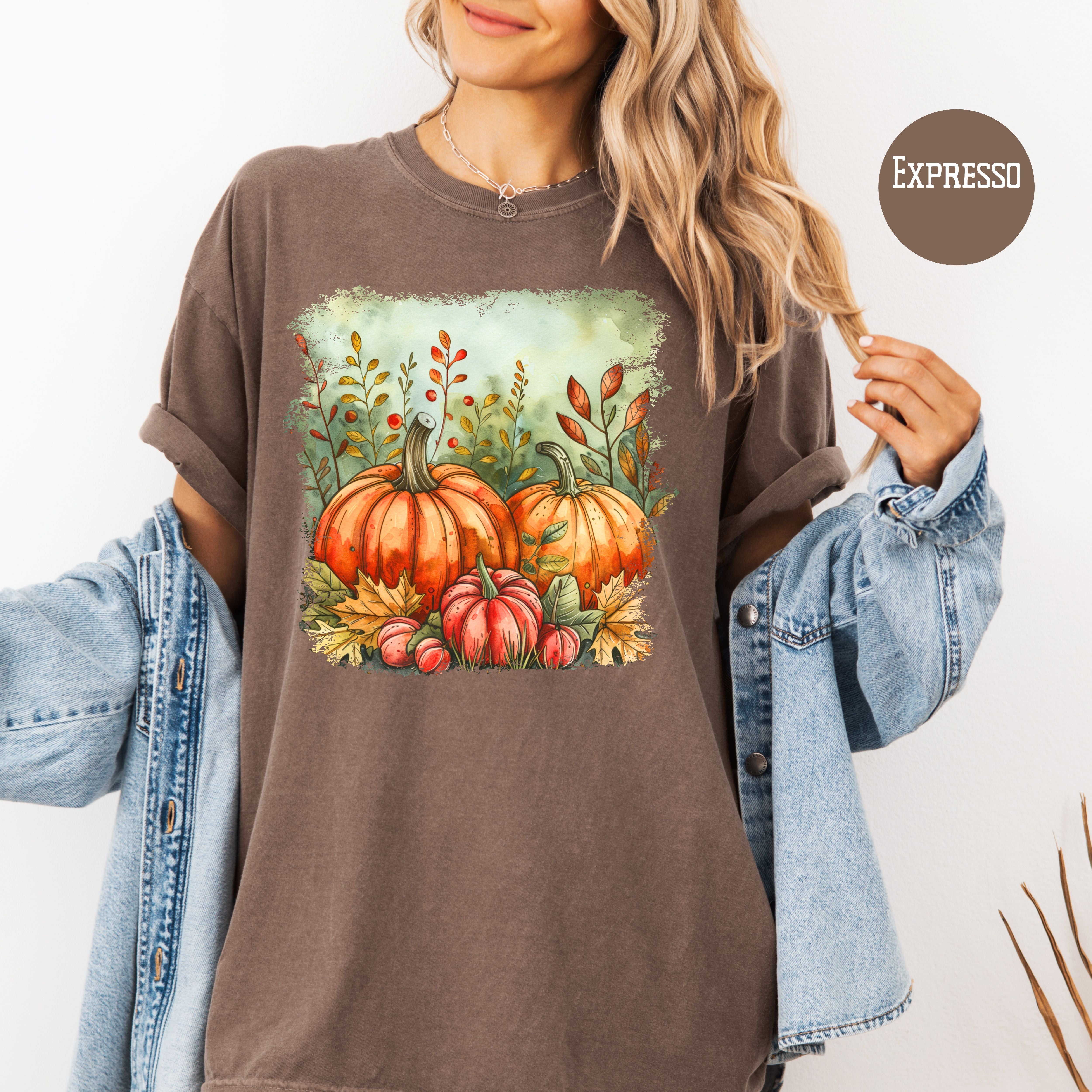 Thanksgiving Season Pumpkins Fall Colors Comfort Colors Tee