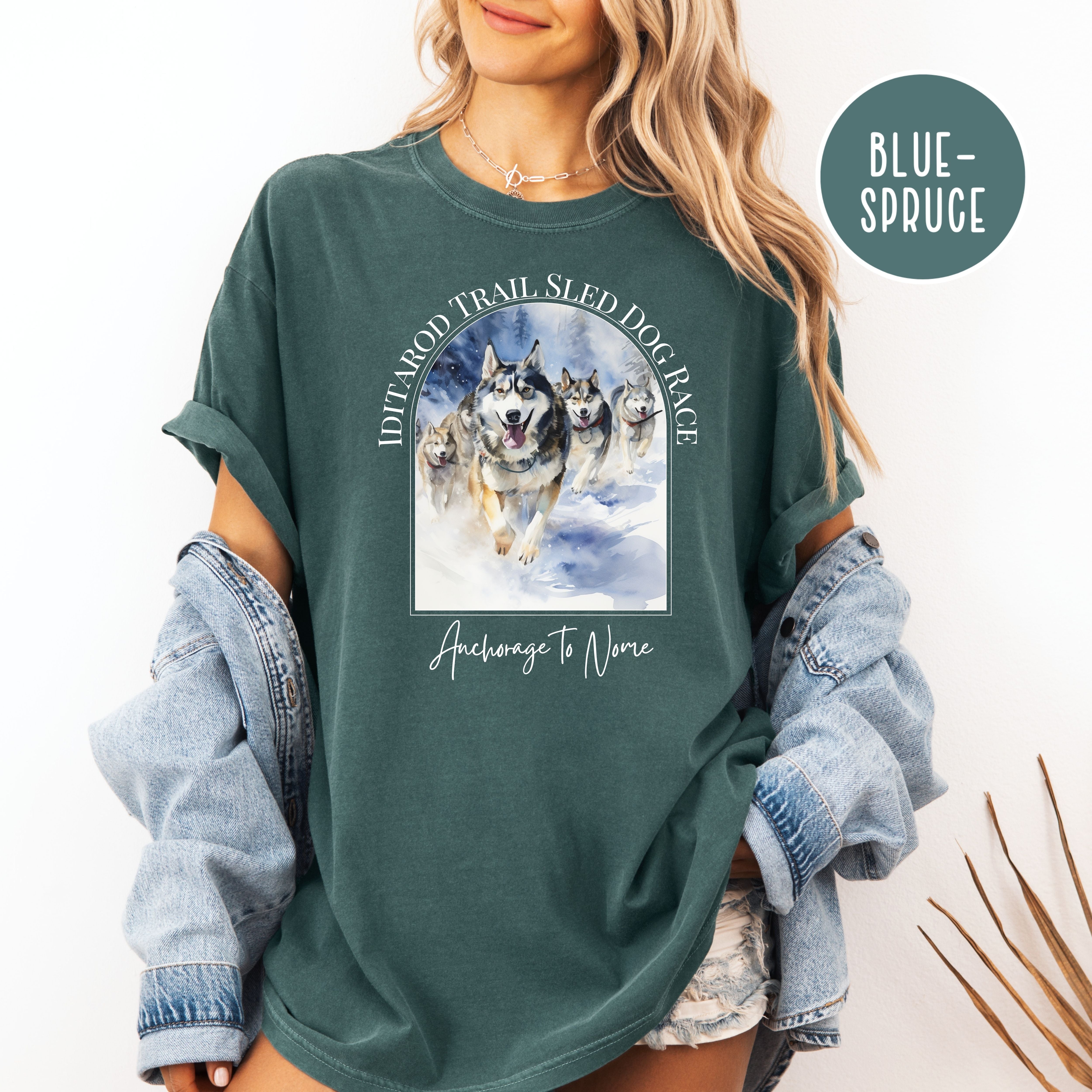 Iditarod Dog Race Comfort Colors T-Shirt, Alaskan Huskies Shirt
