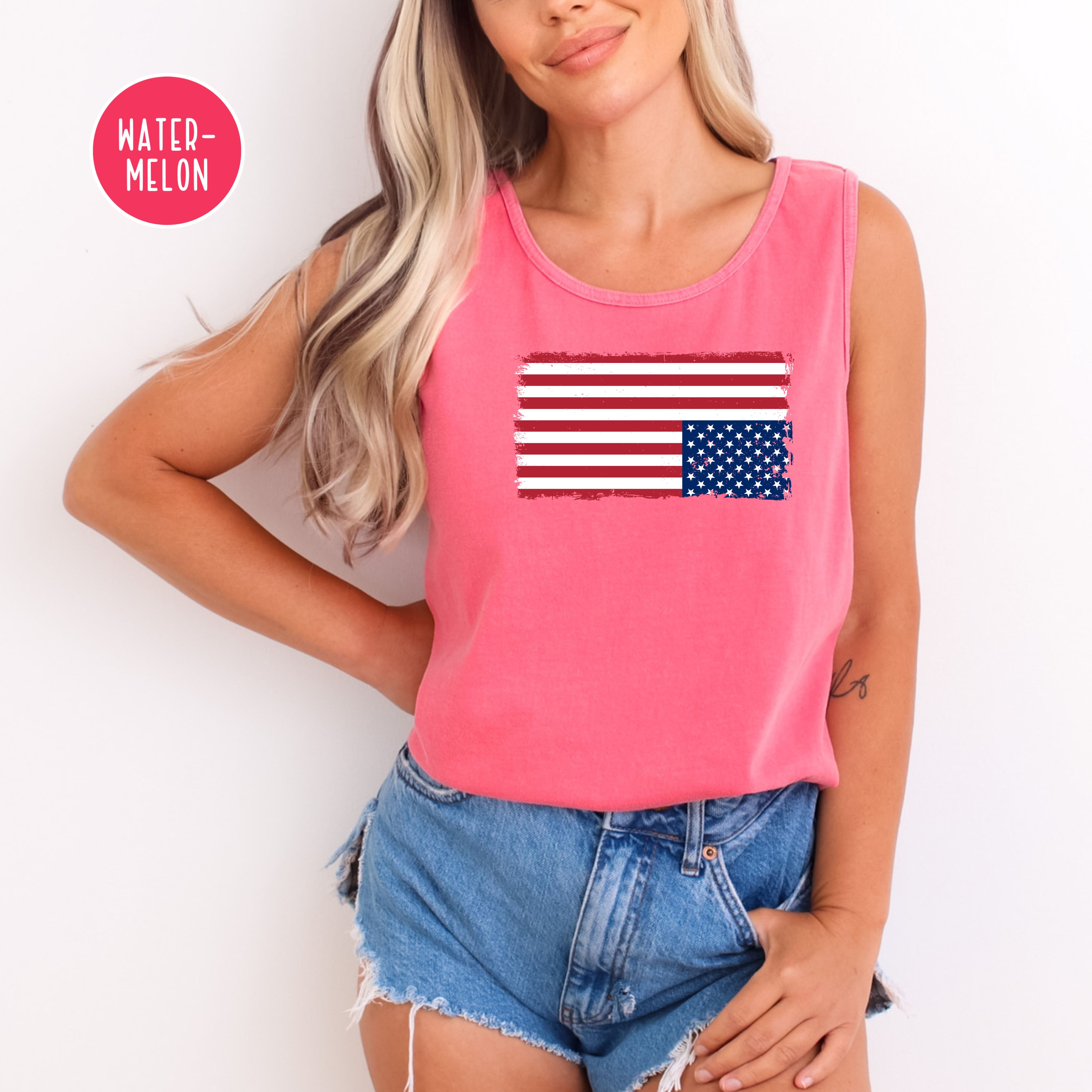 Upside Down Flag Comfort Colors Tank Top, Anti Trump Protest Shirt, Democrat Gift Shirt, Pro Democracy Anti Fascism Tank Top