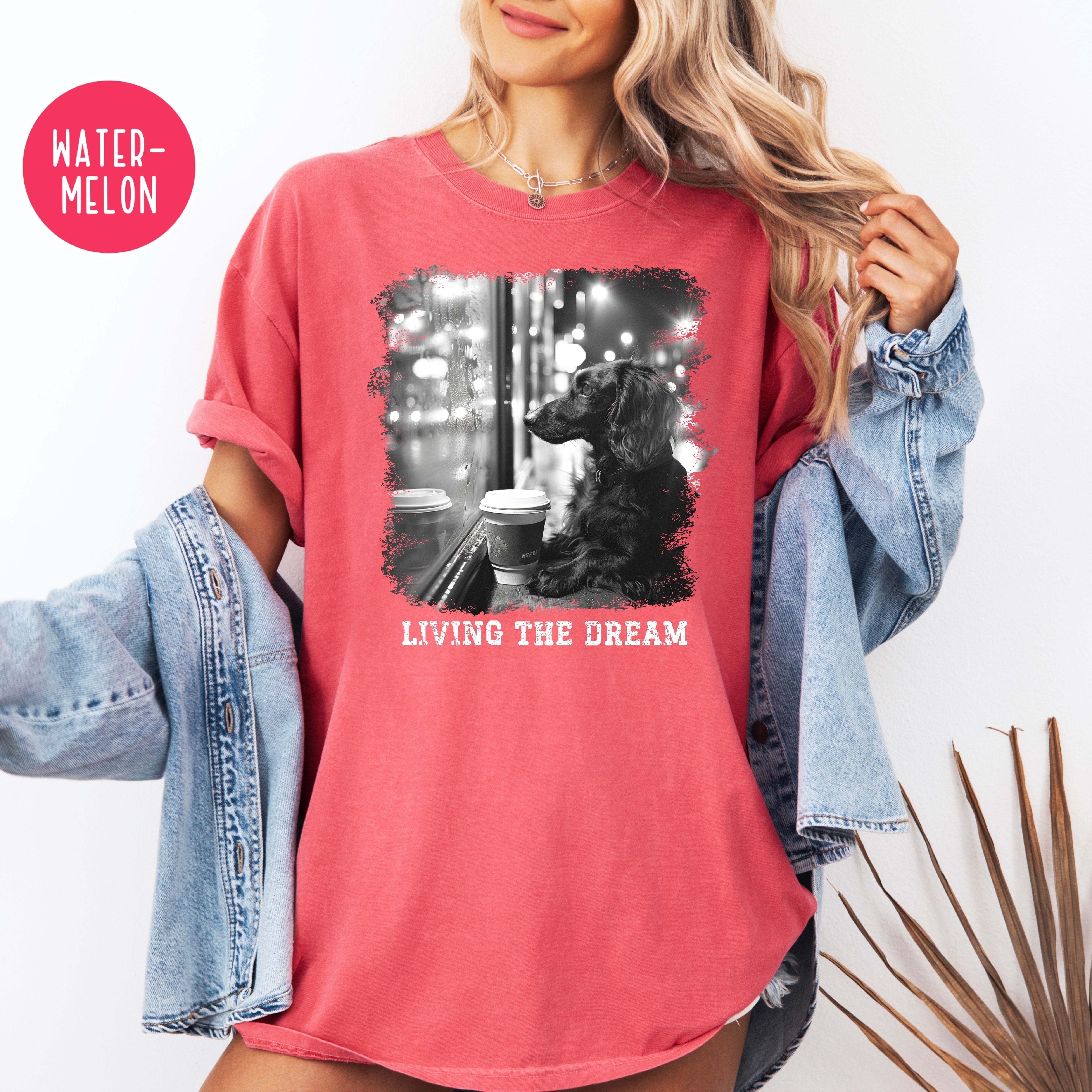 Dachshund Mama Comfort Colors T-Shirt, Doxie Lover Tee Shirt, Living The Dream Wiener Dog Shirt, Sausage Dog, Funny Dog Lover Shirt