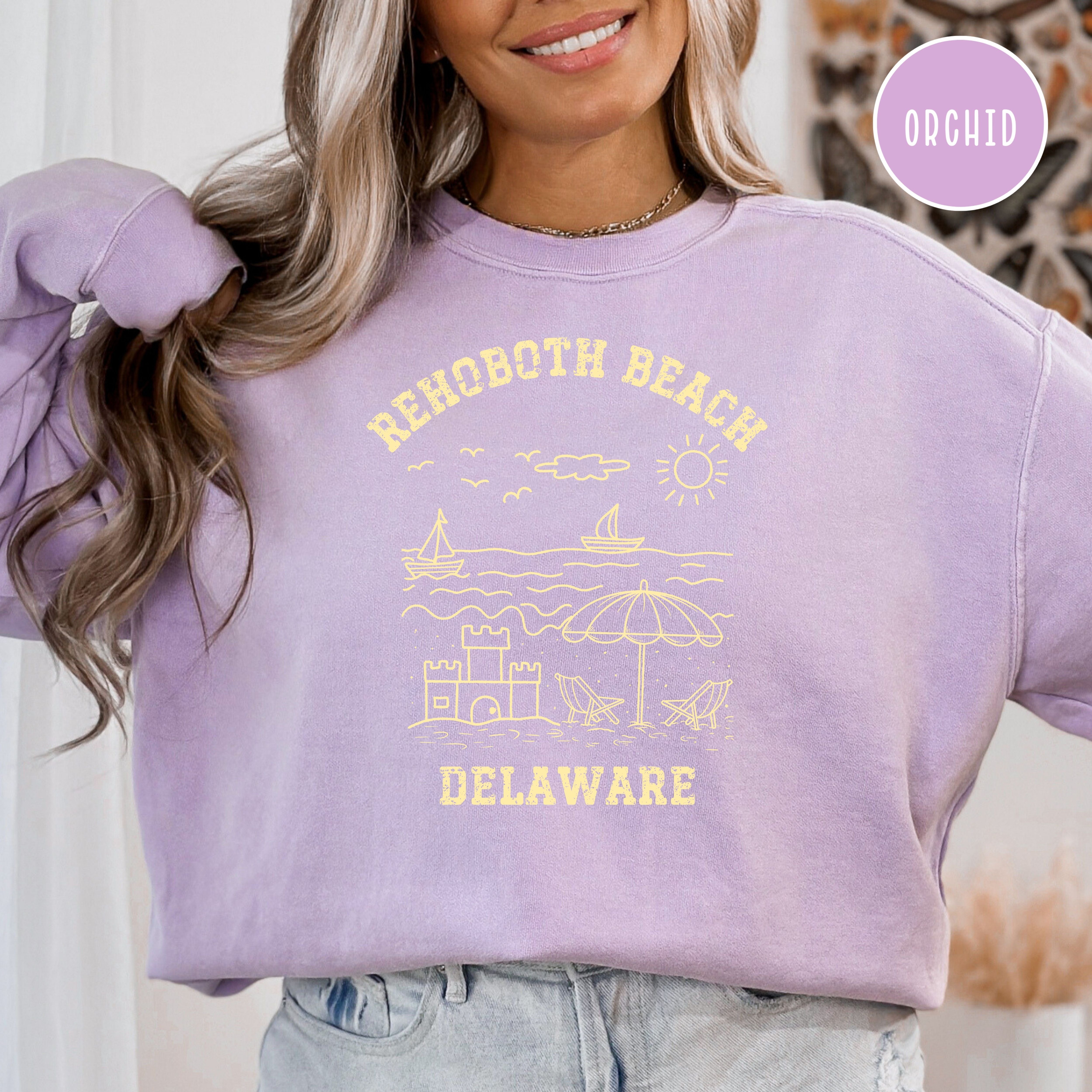 Rehoboth Beach Grunge Style Comfort Colors® Sweatshirt