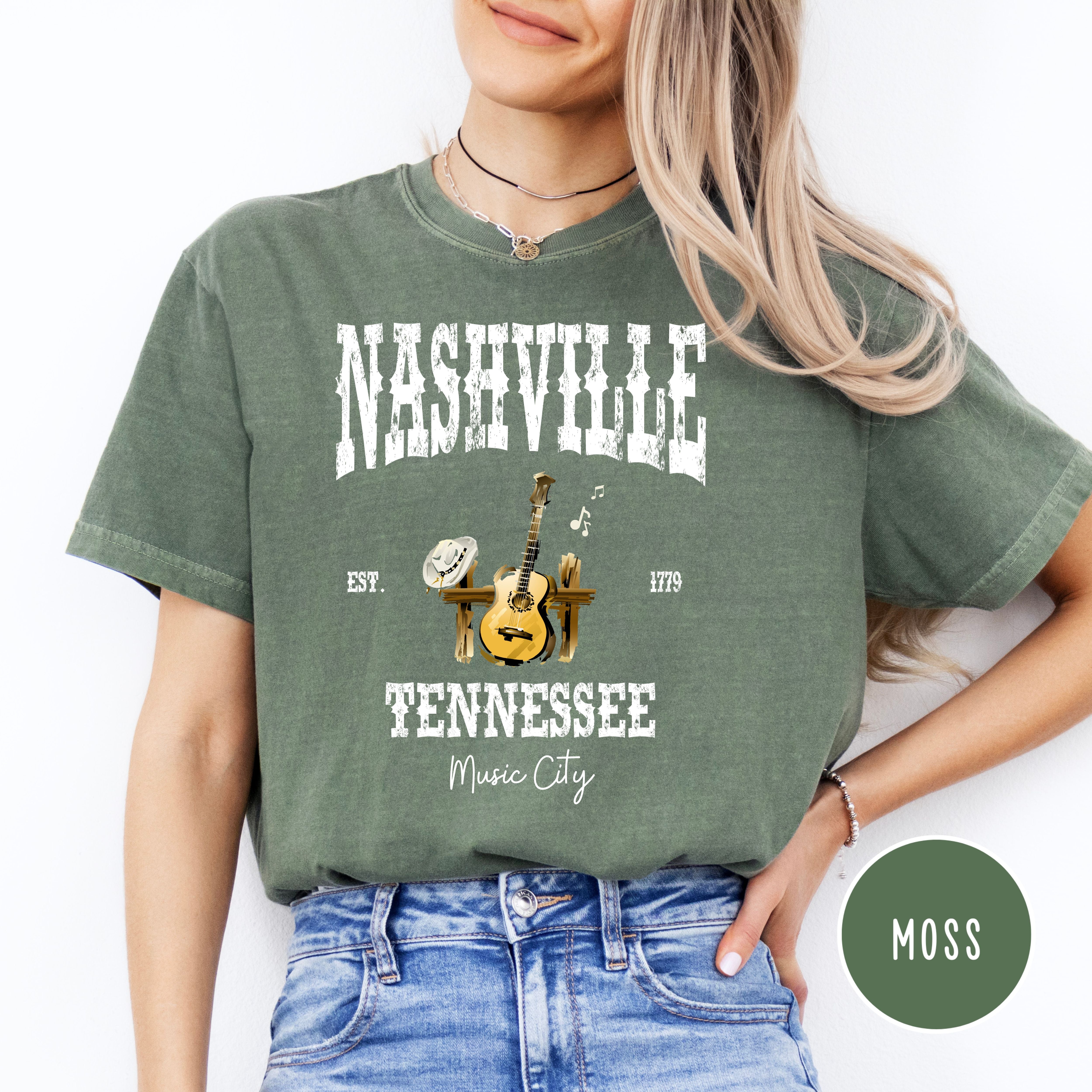 Nashville Tennessee Music City Grunge Style Comfort Colors® Tee