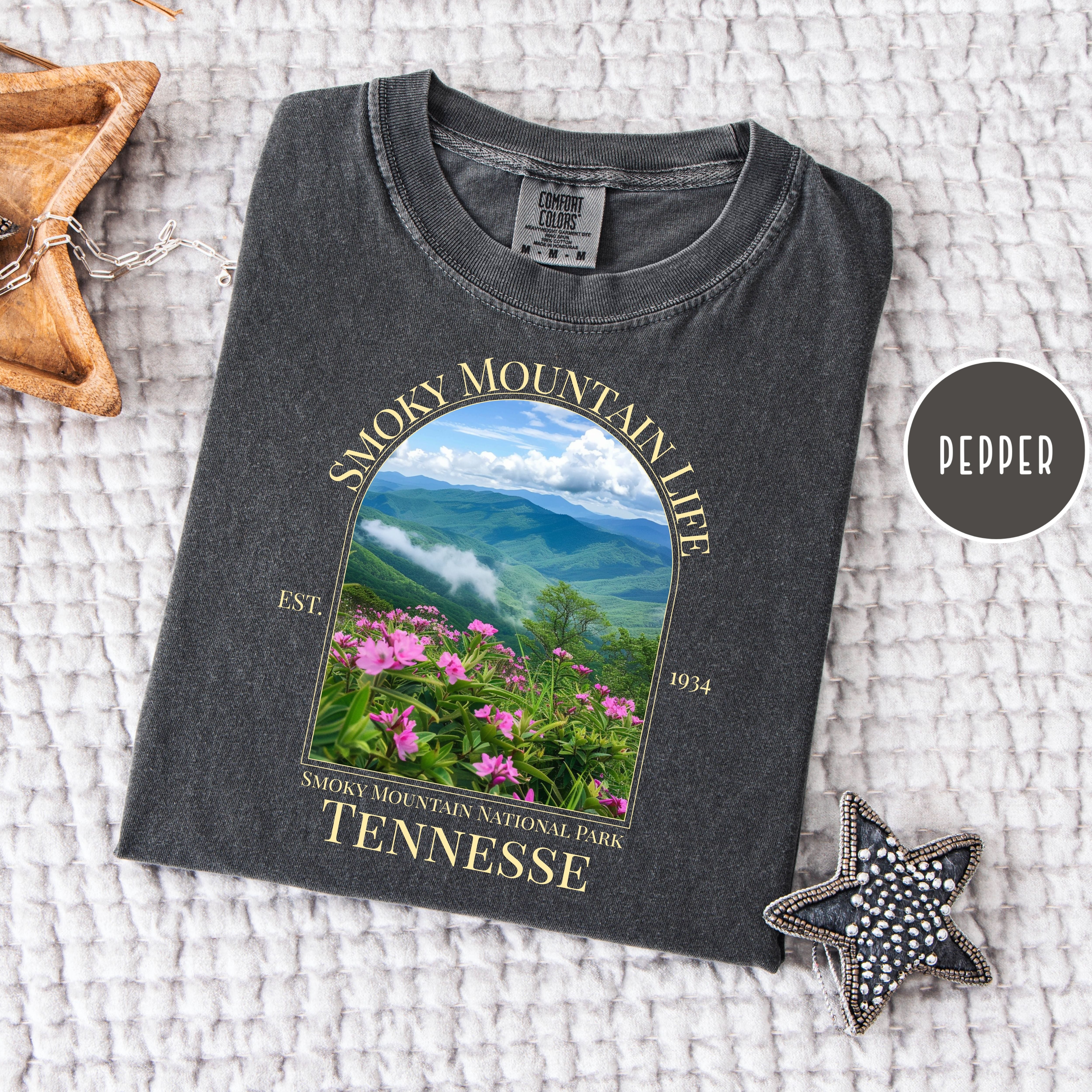 Smoky Mountain Life Comfort Colors T-Shirt, Smoky Mountain National Park Summer Vacation Shirt, Tennessee Gift Shirt