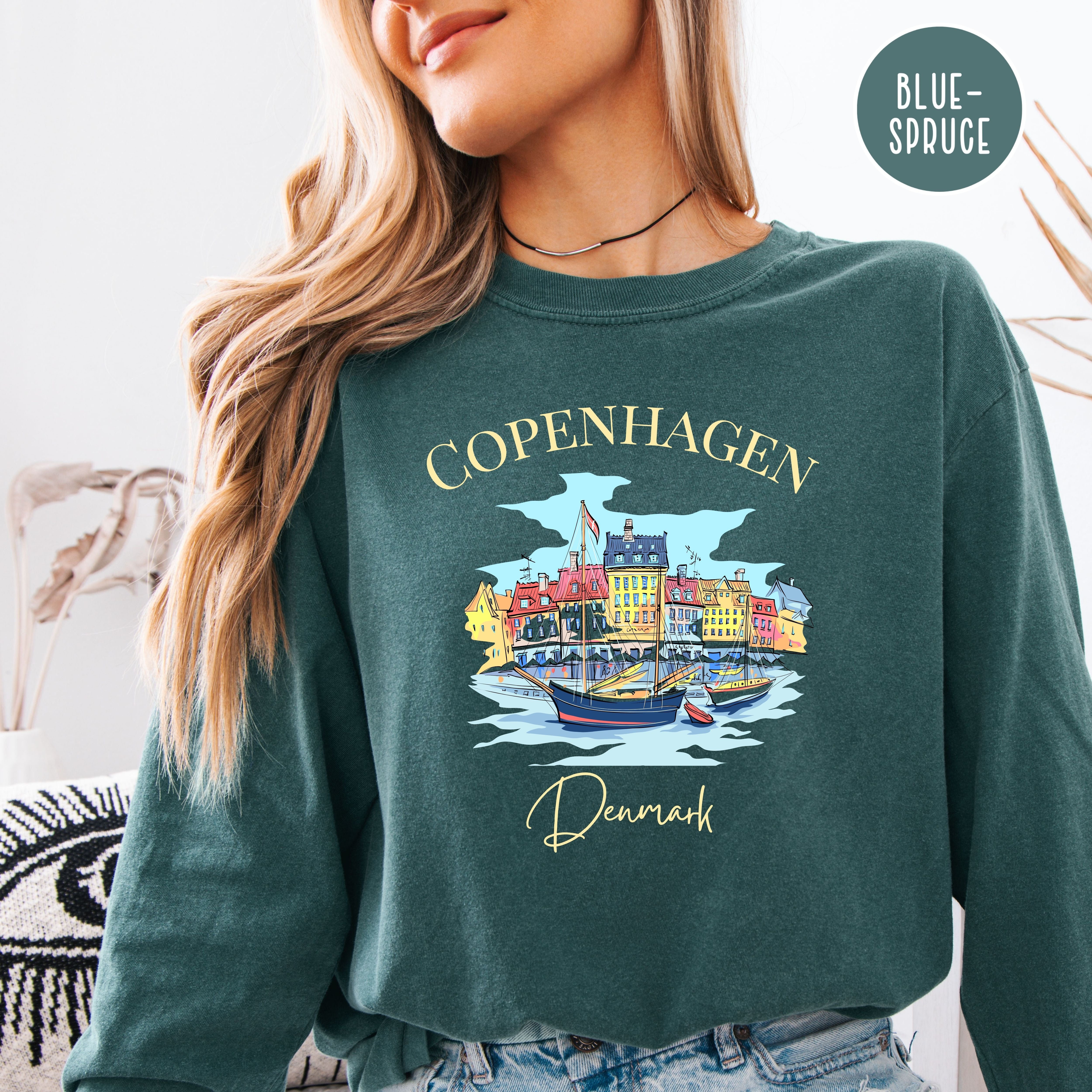 Copenhagen Denmark Comfort Colors Long Sleeve Tee