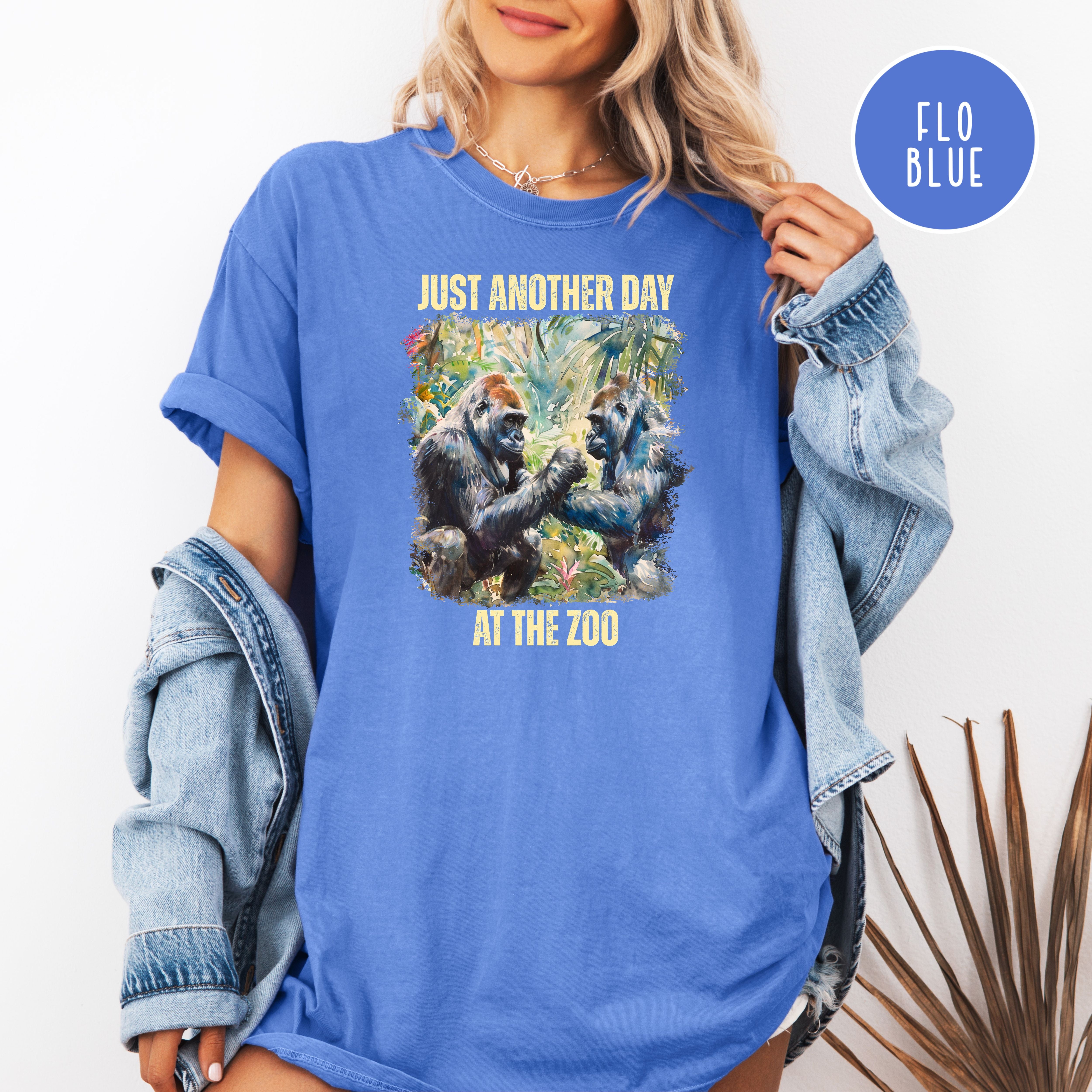 Just Another Day At The Zoo Unisex Comfort Colors T-Shirt, Funny Gorilla Shirt, Gorilla Lover Tee Shirt, Animal Lover Gift