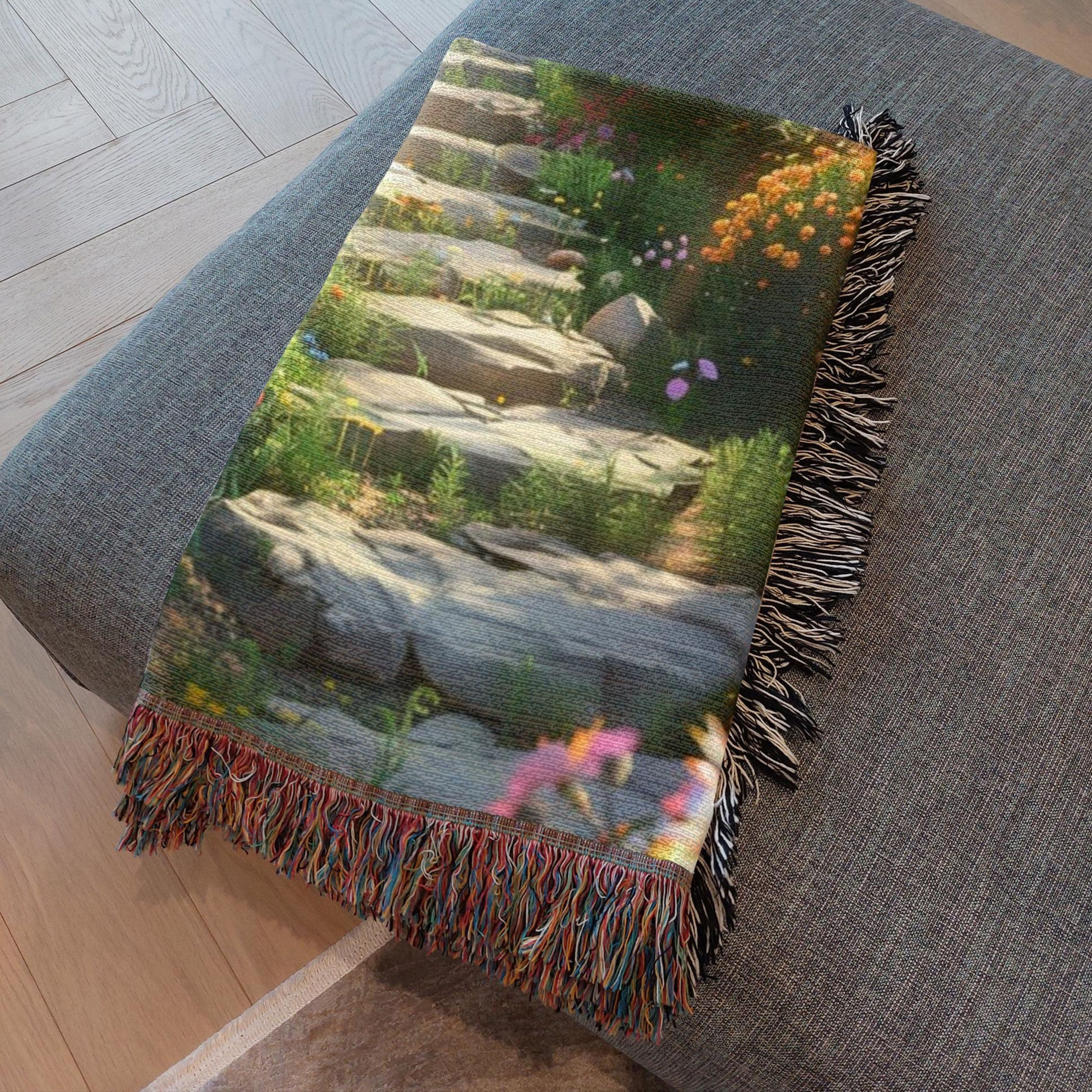 Beautiful Garden Steps Woven Throw Blanket