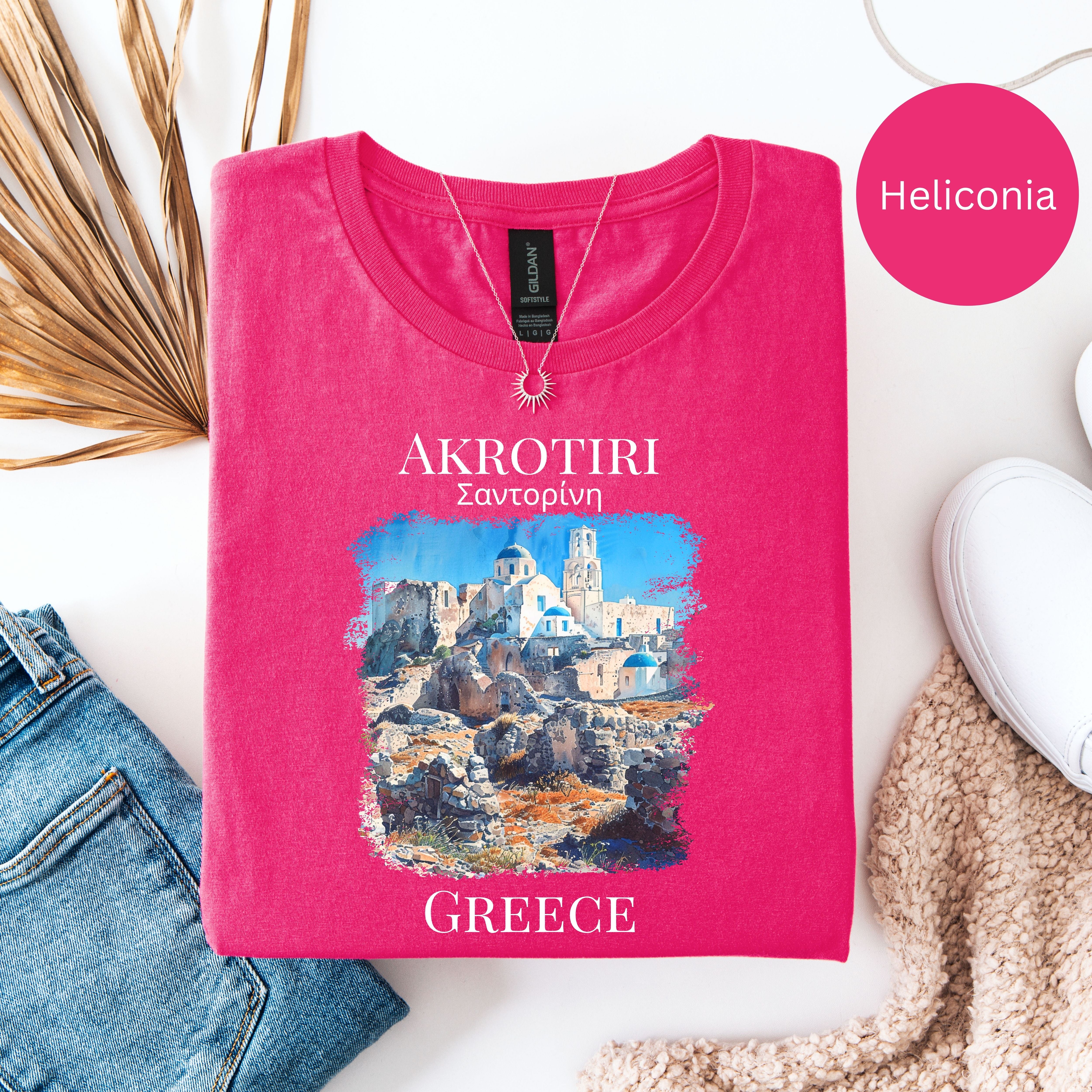 Akrotiri Ancient Ruins Santorini Greece Soft-Style Adult Unisex Tee