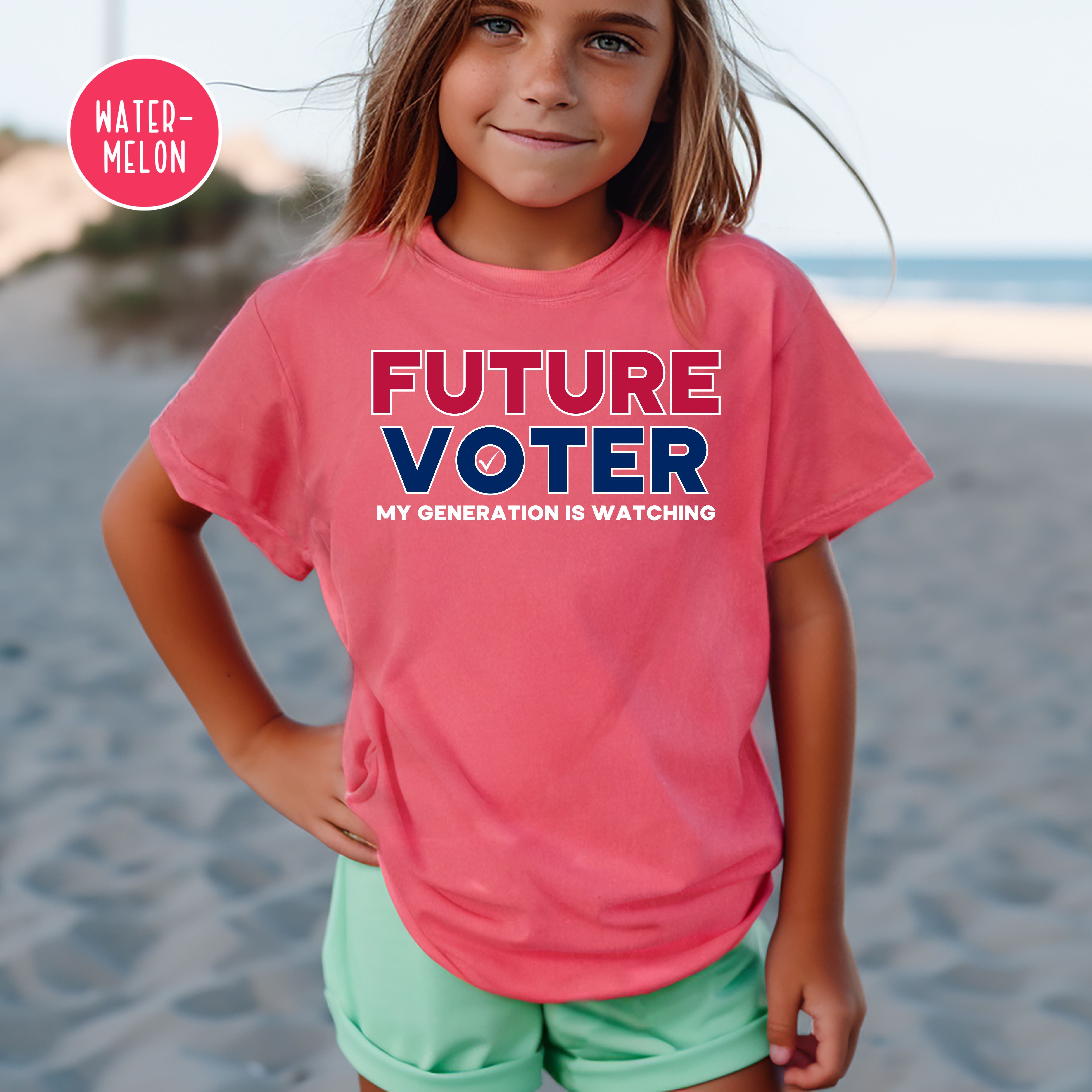 Future Voter My Generation is Watching Youth Sized Comfort Colors® Unisex Kids Voting Tee