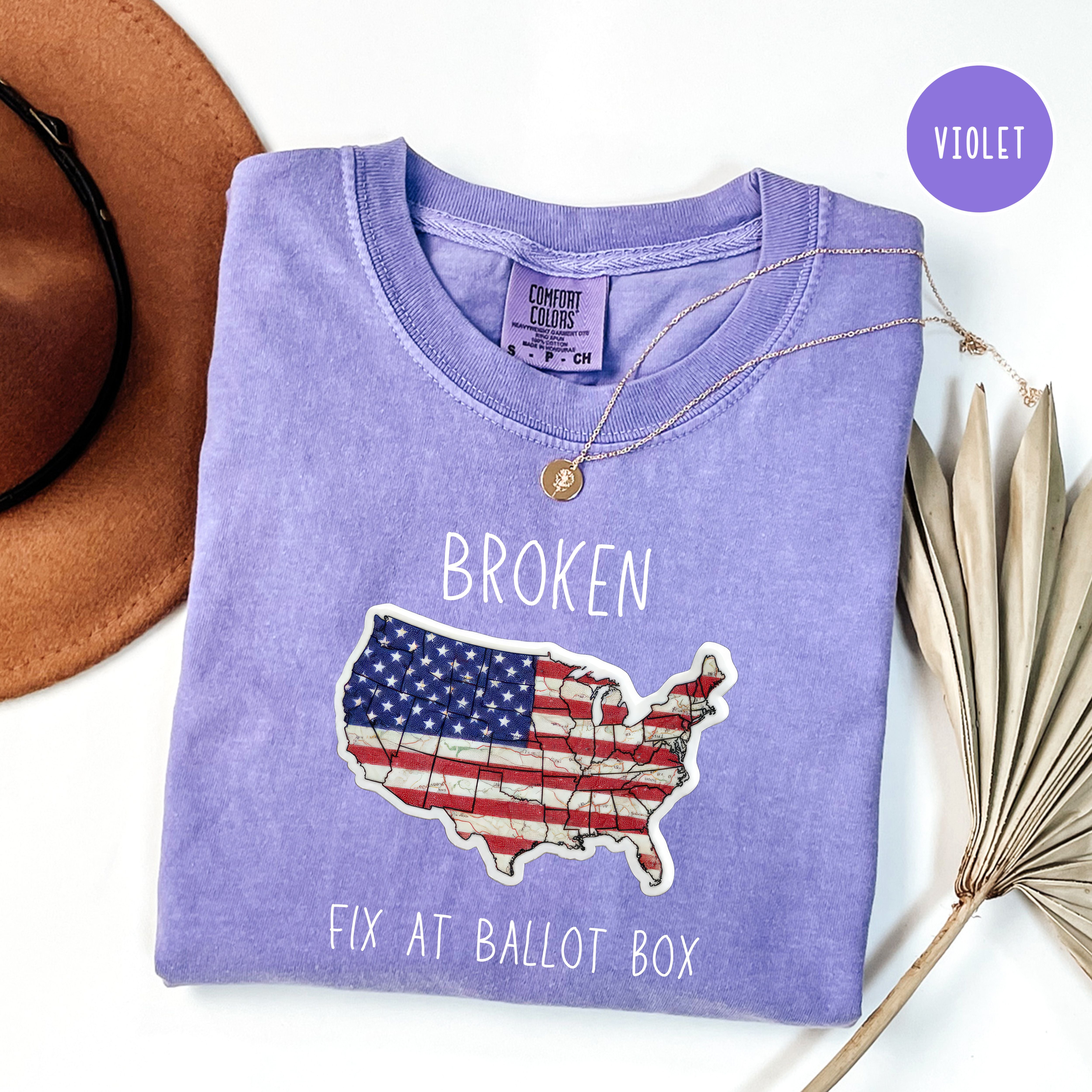Funny Political USA Shirt Broken Fix at Ballot Box Unisex Comfort Colors T-Shirt, Protest Shirt, Political Tee, Vote Tee, Your Vote Matters