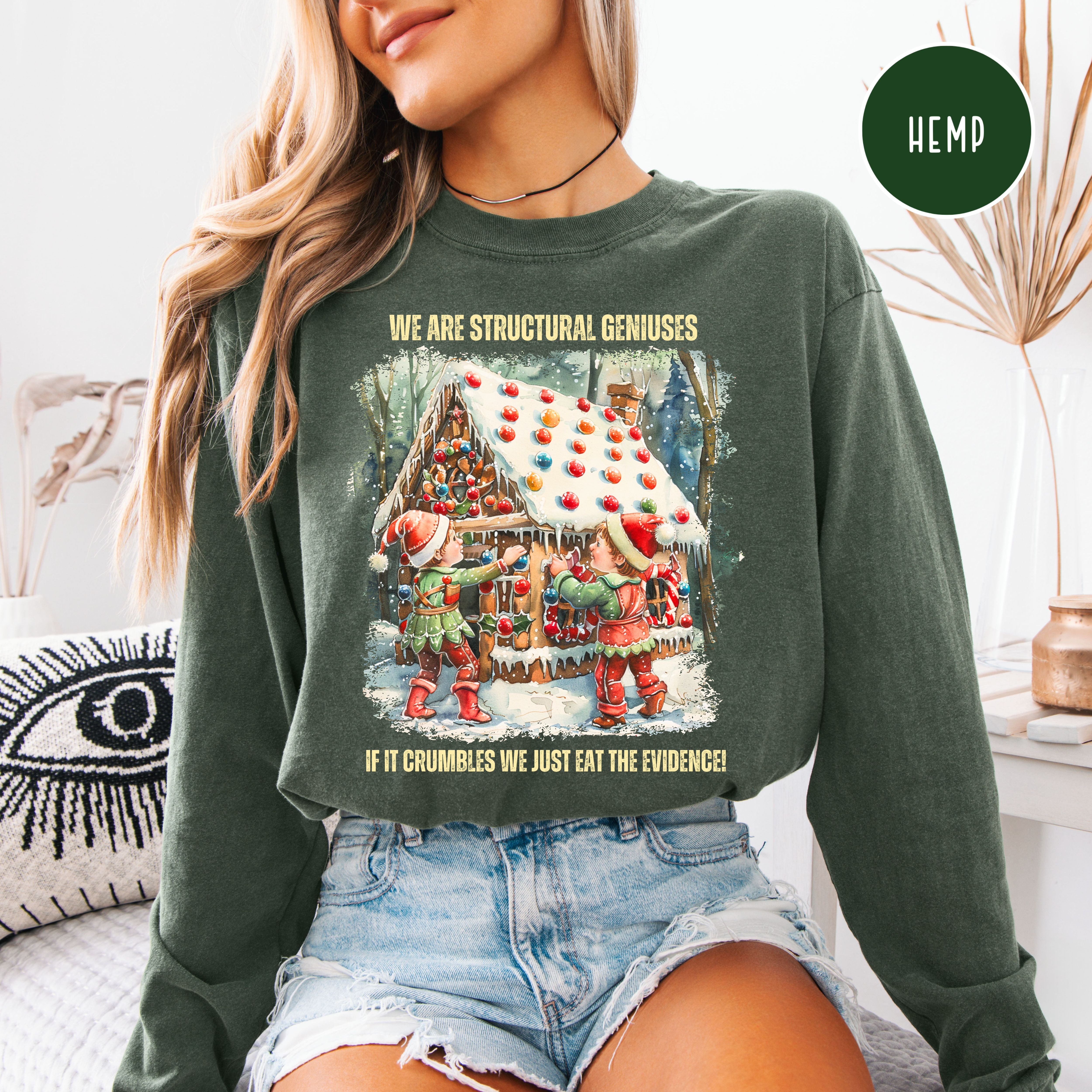 Funny Gingerbread House Contest Unisex Comfort Colors Long Sleeve Shirt