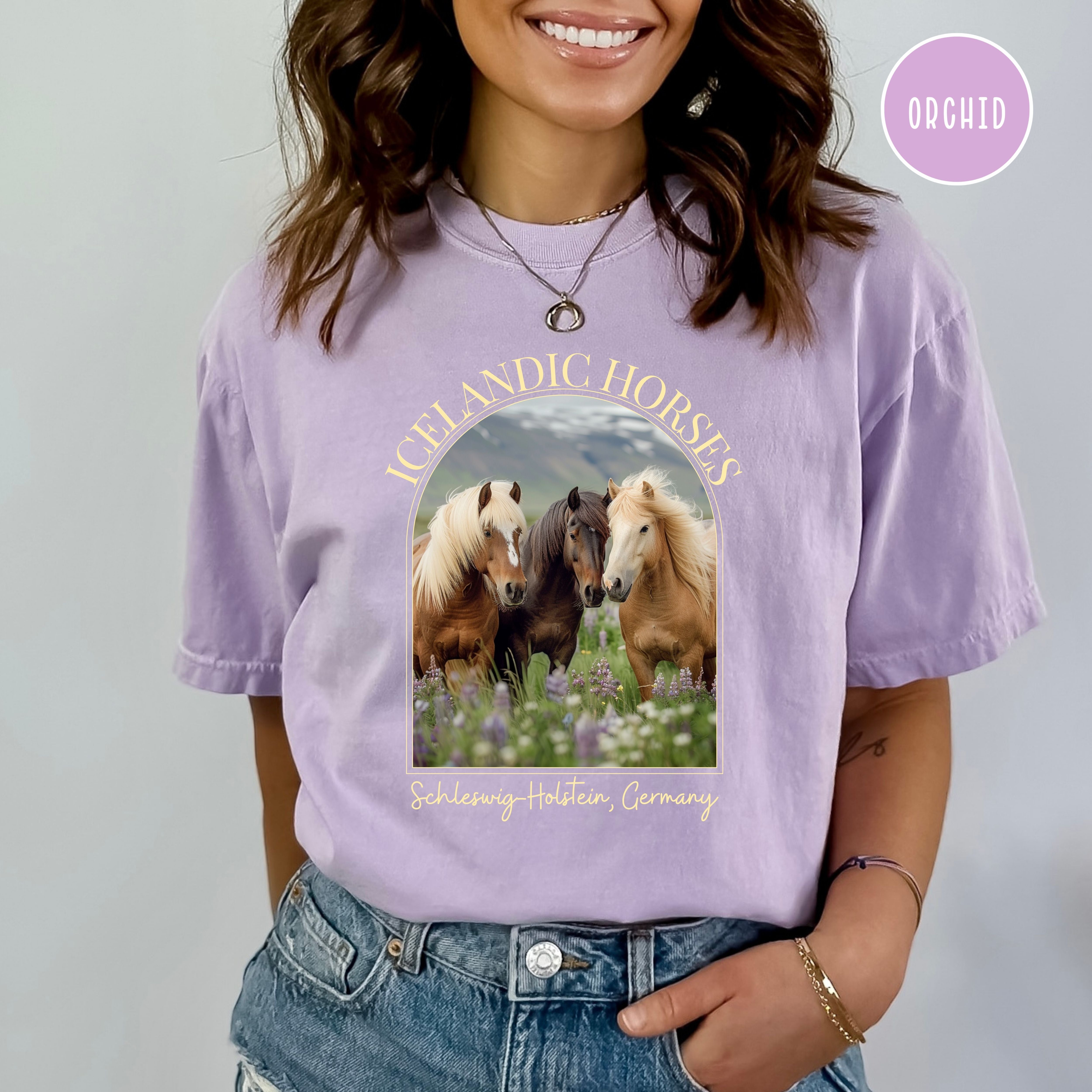 Icelandic Horses Comfort Colors Horse Lover Tee Shirt