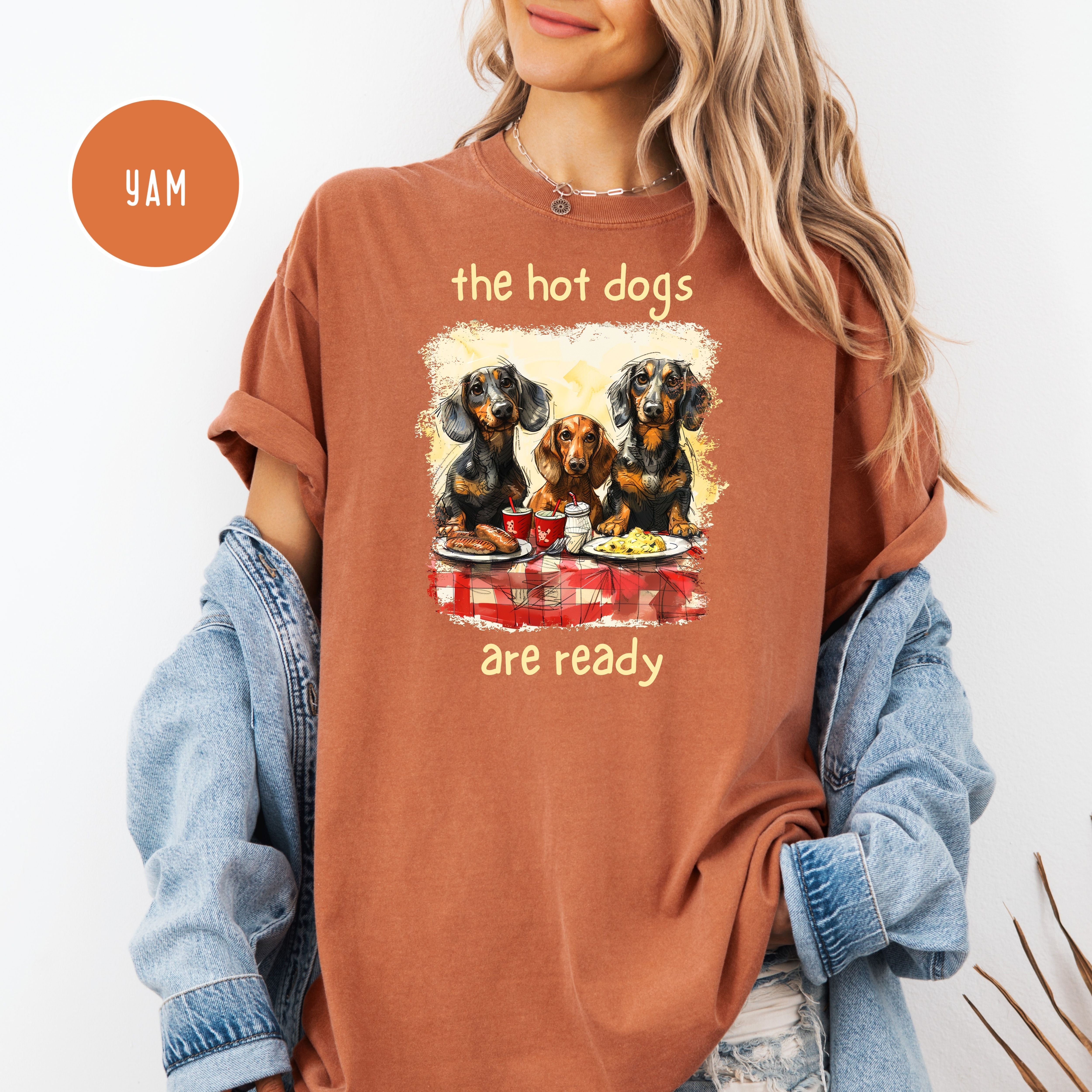Funny Wiener Dog Lover Comfort Colors T-Shirt, Dachshund Mama Gift Tee, BBQ Summer Picnic Tee, Dog Lover Gift, Sausage Dog Humor, Doxie Mom