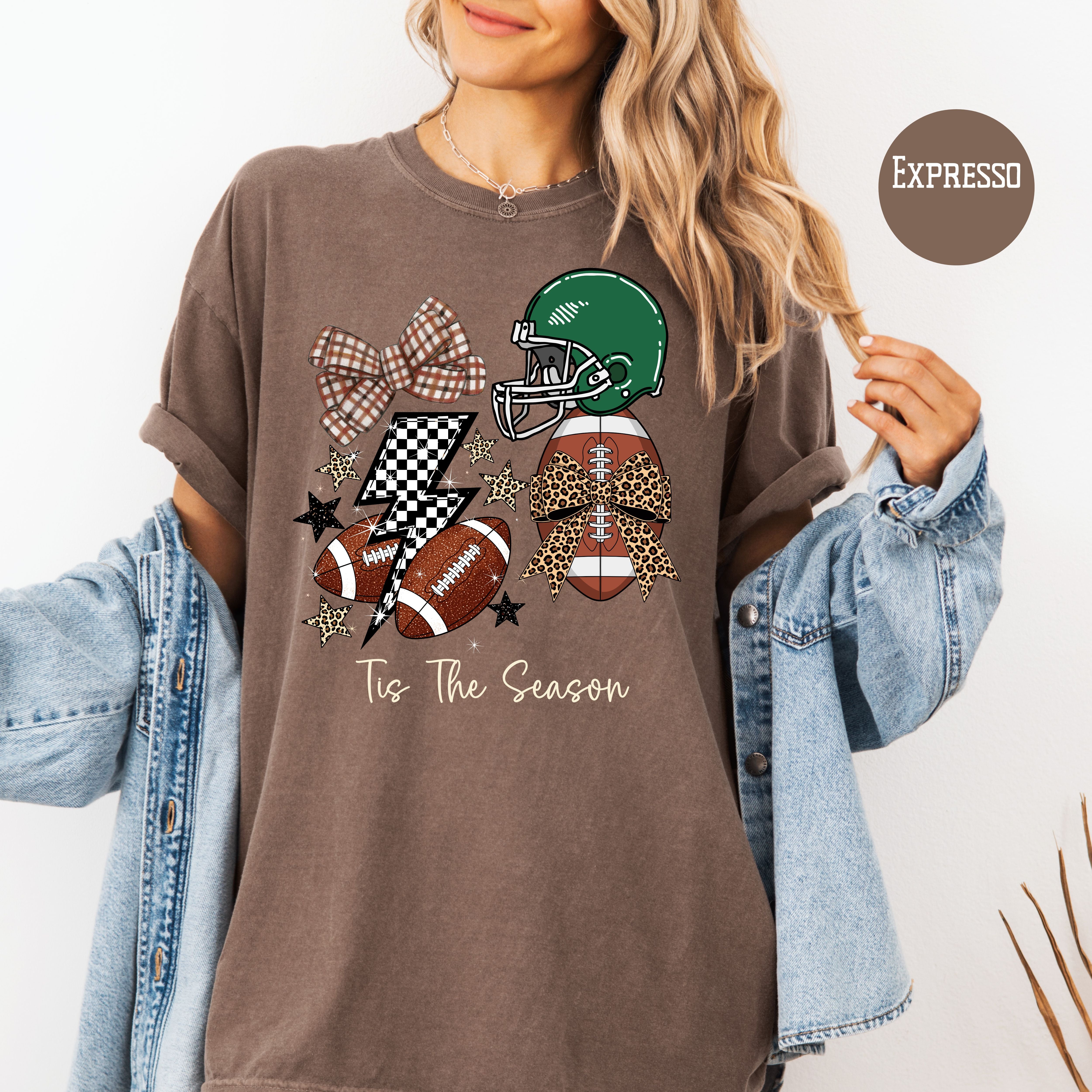 Tis The Season Football Comfort Colors Tee Shirt