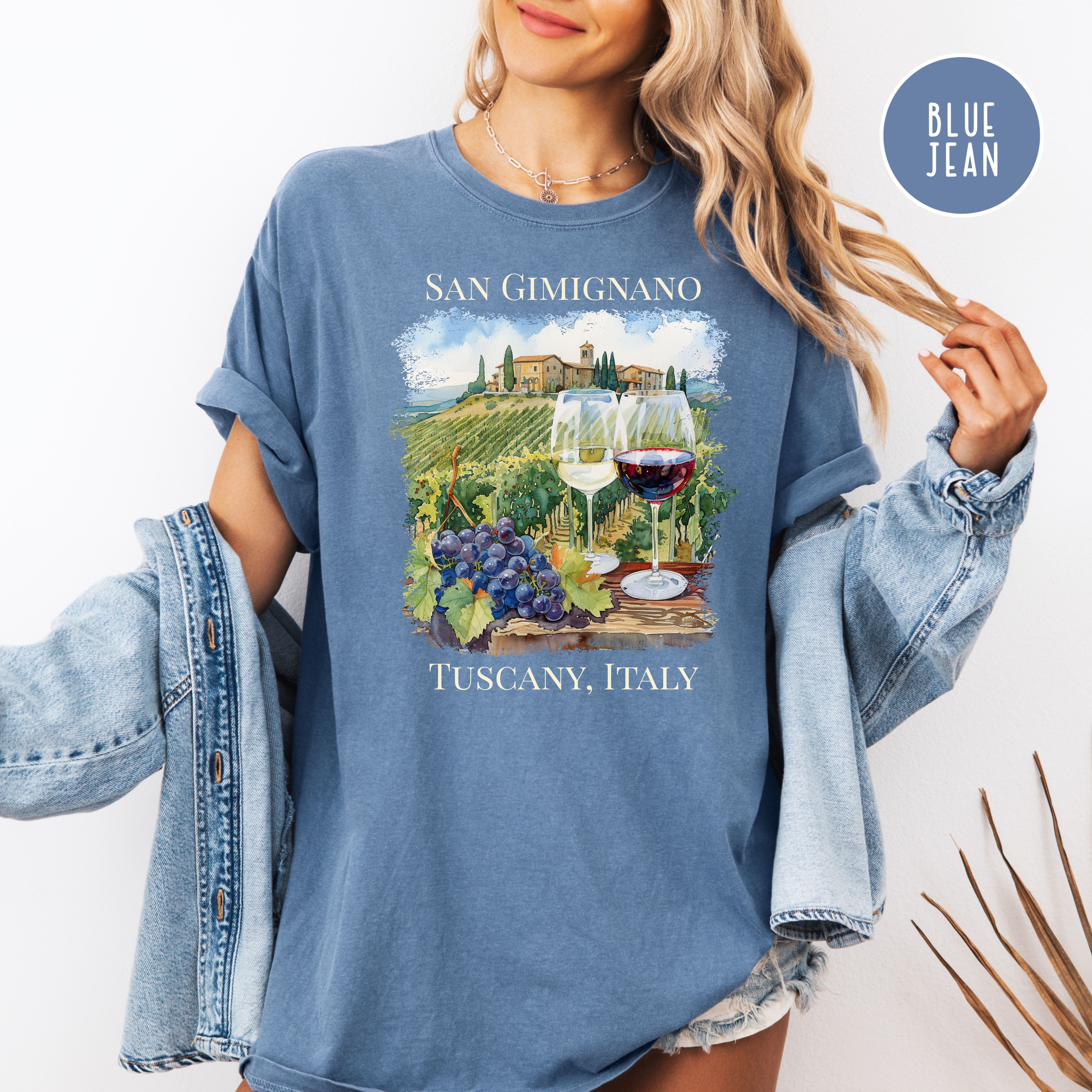 San Gimignano Tuscany Vineyard Italy Comfort Colors Vacation Gift Tee